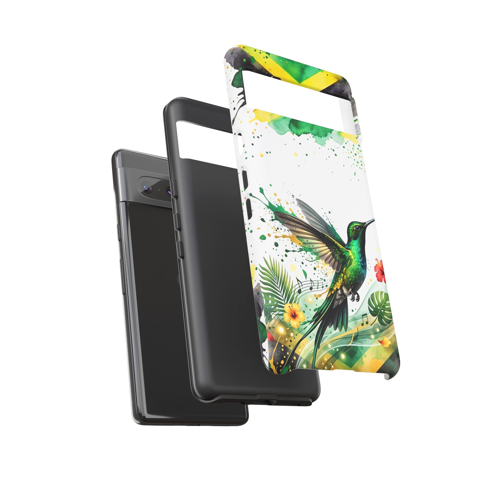 Hummingbird Jamaica Tough Phone Case – Tropical Floral Protective Cover