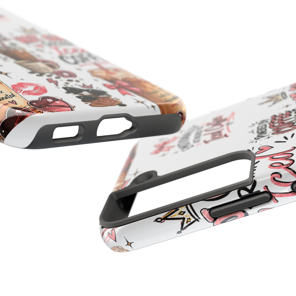 Iced Coffee Pattern Phone Case – "Powered by Coffee & Chaos" Tough Protective Case
