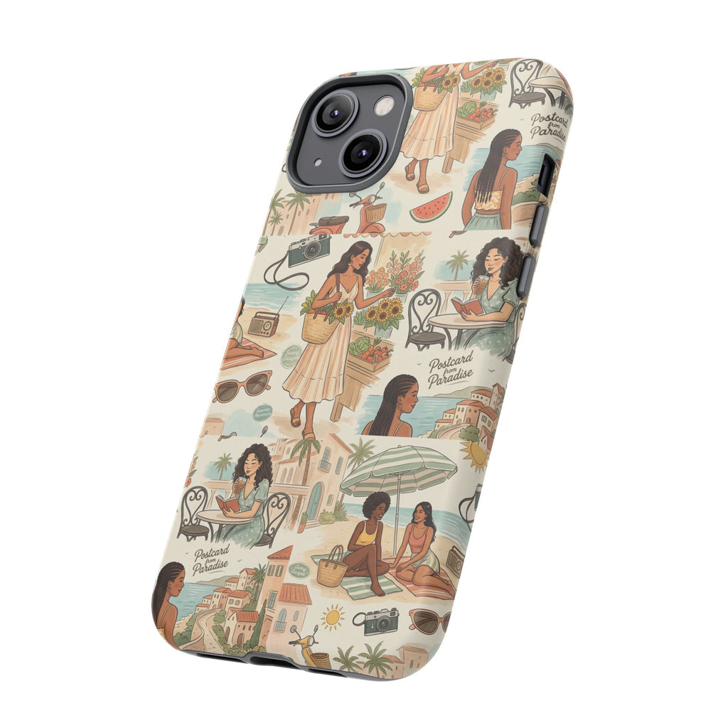 Tropical Vacation Phone Case — Vintage Beach Women Pattern