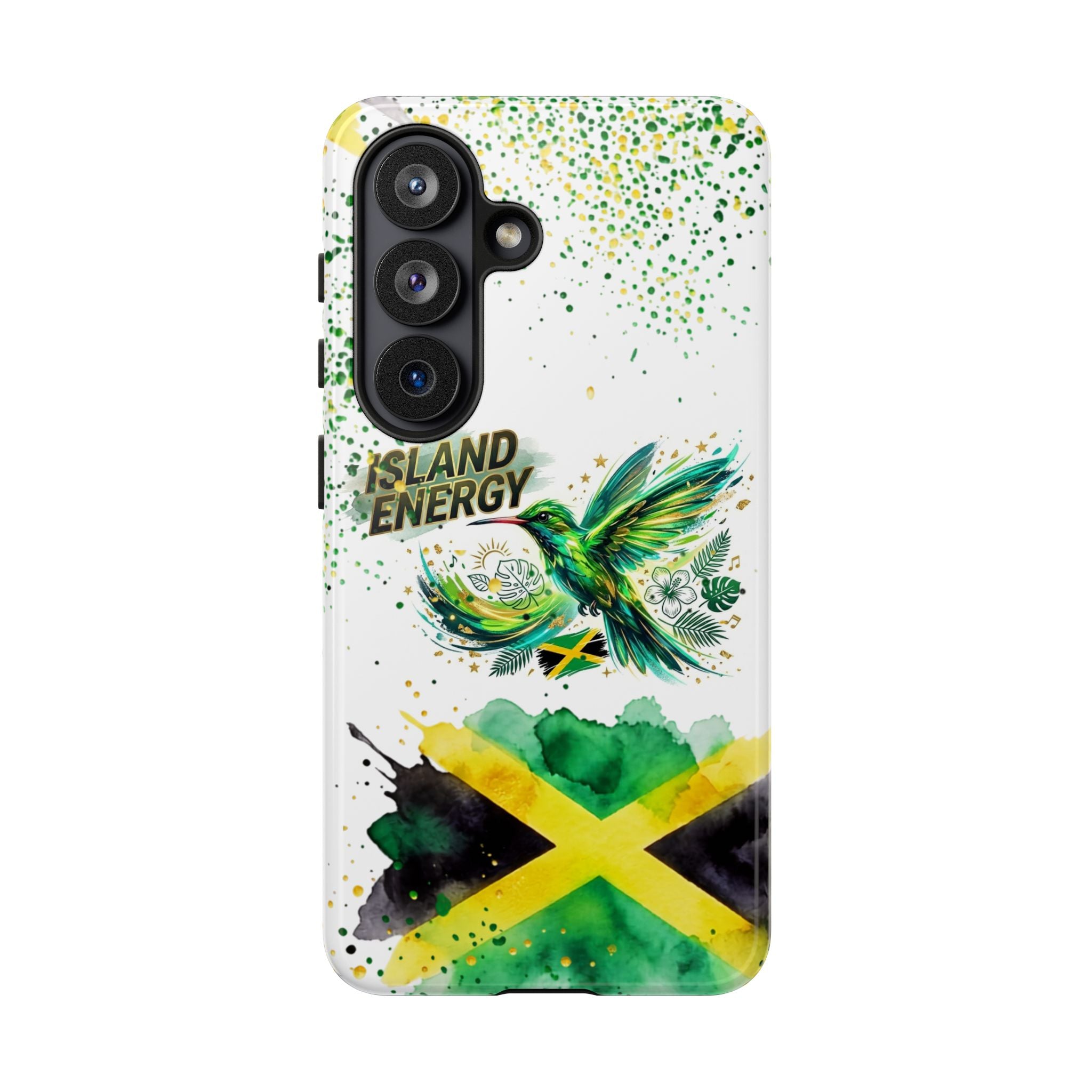 Island Energy Tough Phone Case — Colorful Hummingbird & Tropical Sunset Protective Cover