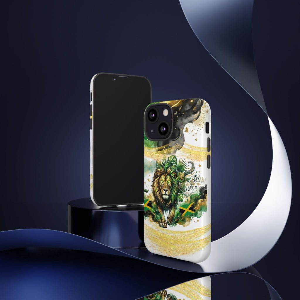 Reggae Lion Phone Case — Jamaican Flag Rasta Art Tough Phone Cover
