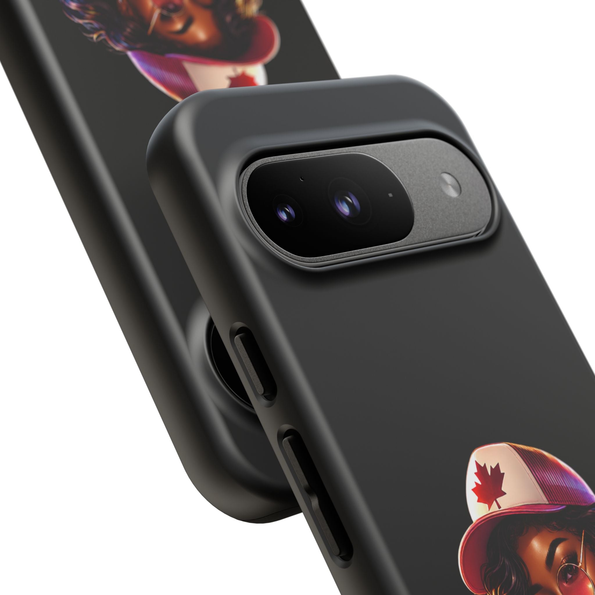 Canadian Vibes Phone Case — Afrobeat Girl with Headphones & Passport Design