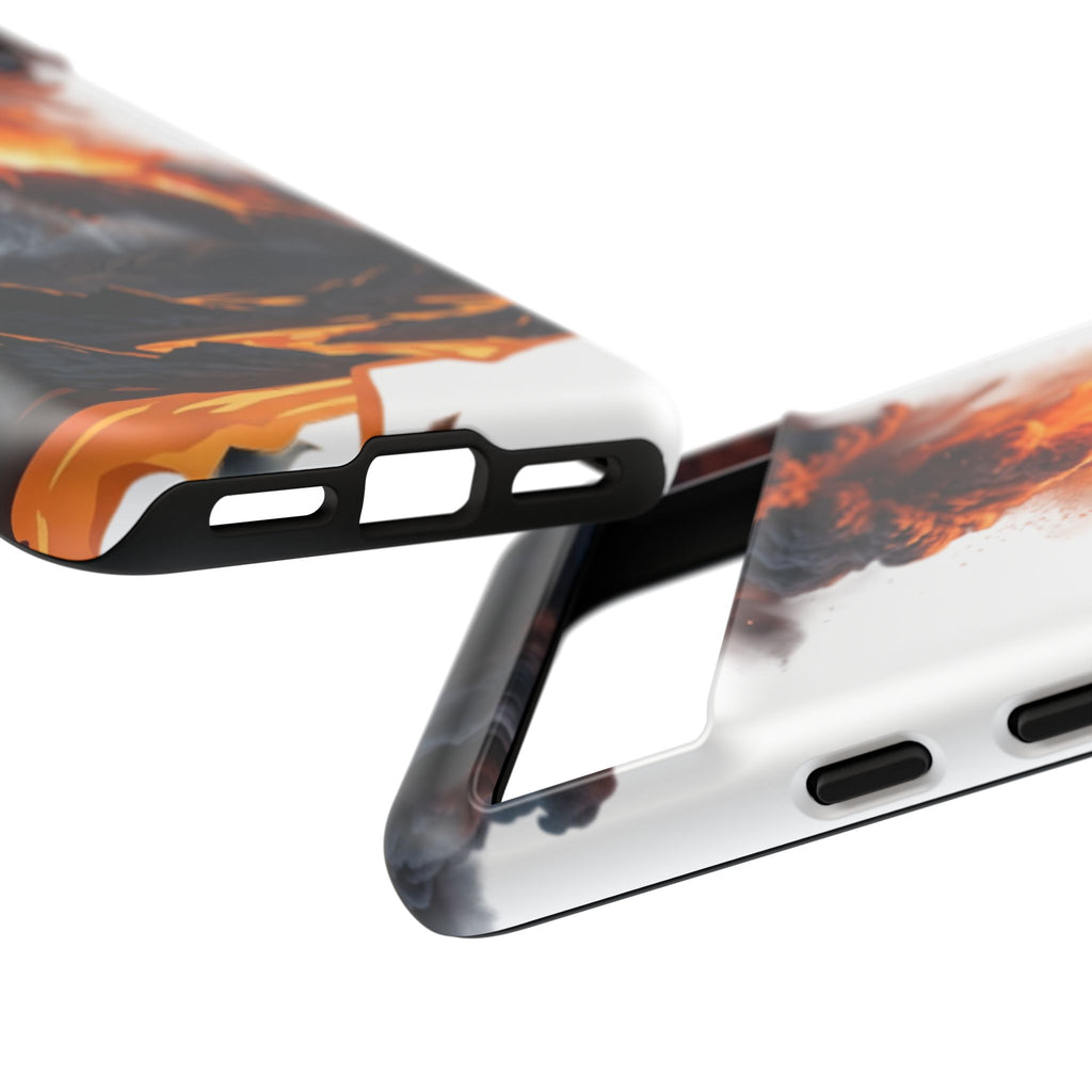 Volcano Eruption Tough Phone Case — Fiery Lava Protective Cover