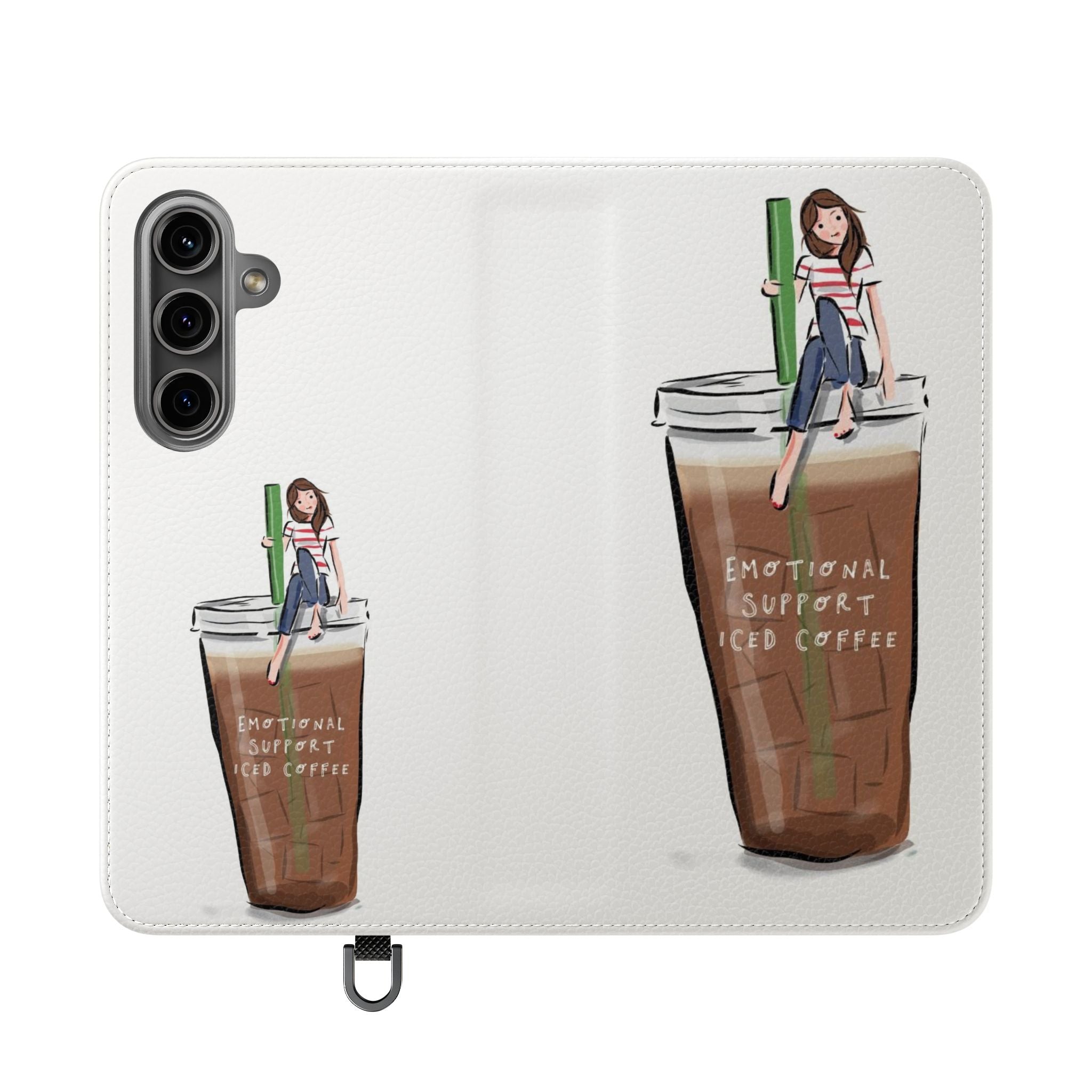 Flip Case — "Emotional Support Iced Coffee" Phone Wallet Case