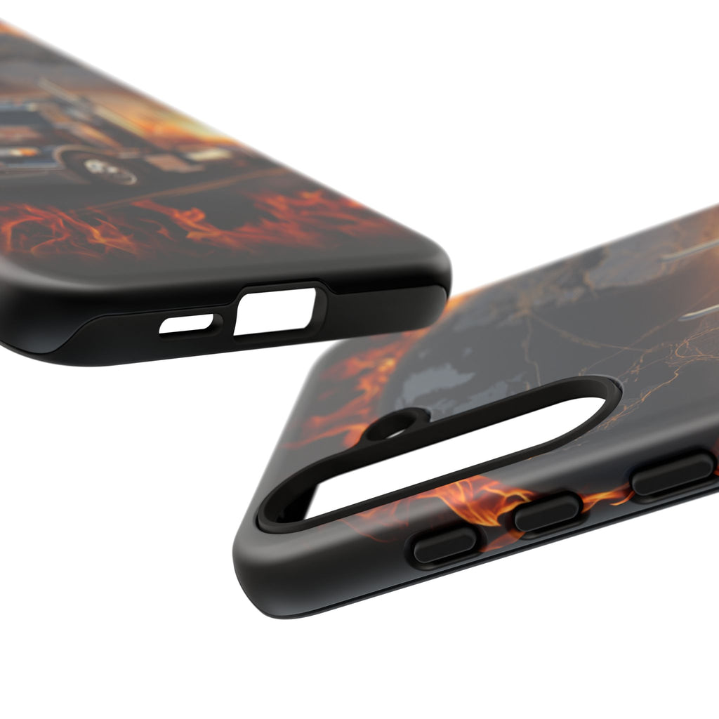 Truck Flames Phone Case — Bold Semi-Truck Globe Design