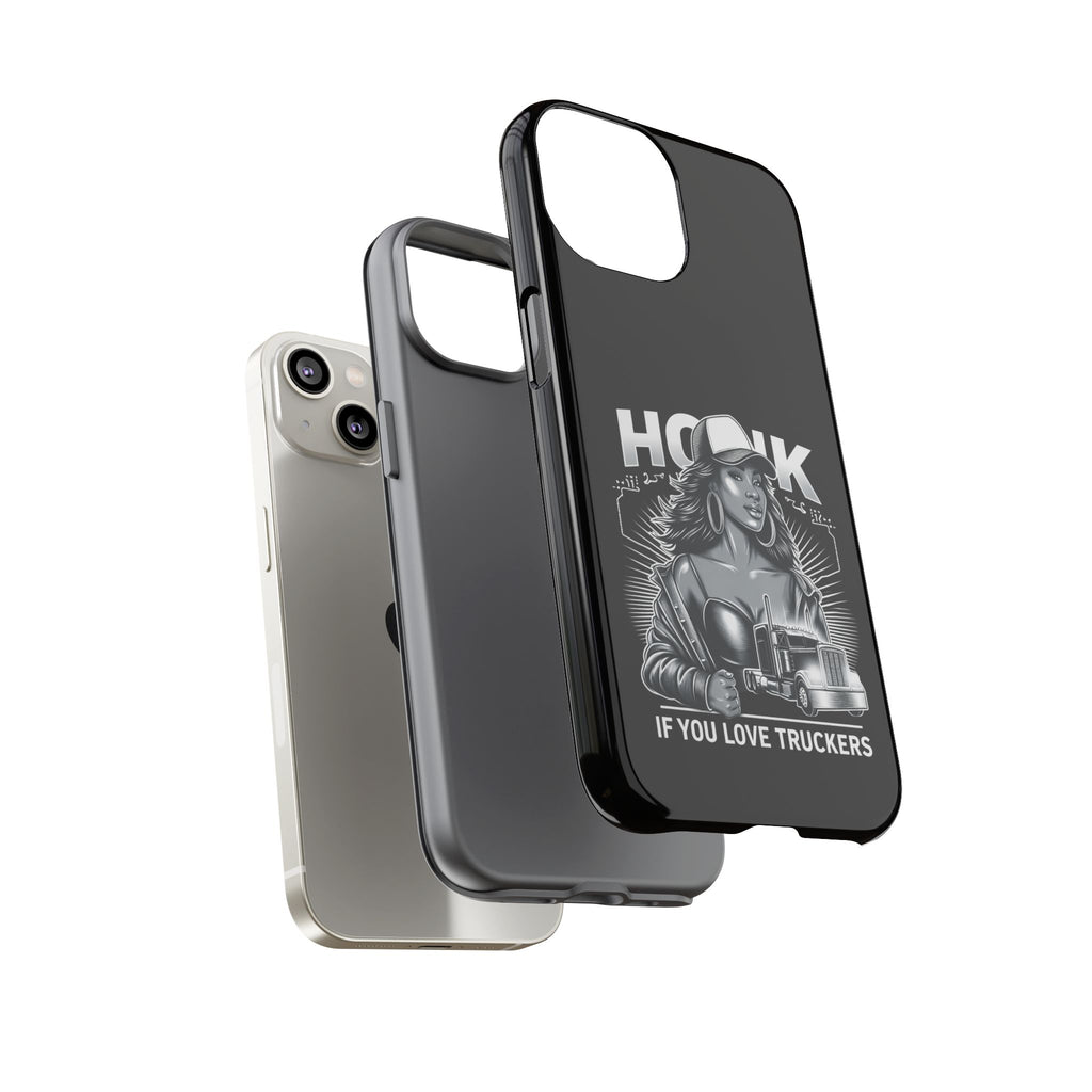 Phone Case — 'Honk' Trucker Girl Retro Semi Truck Protective Case
