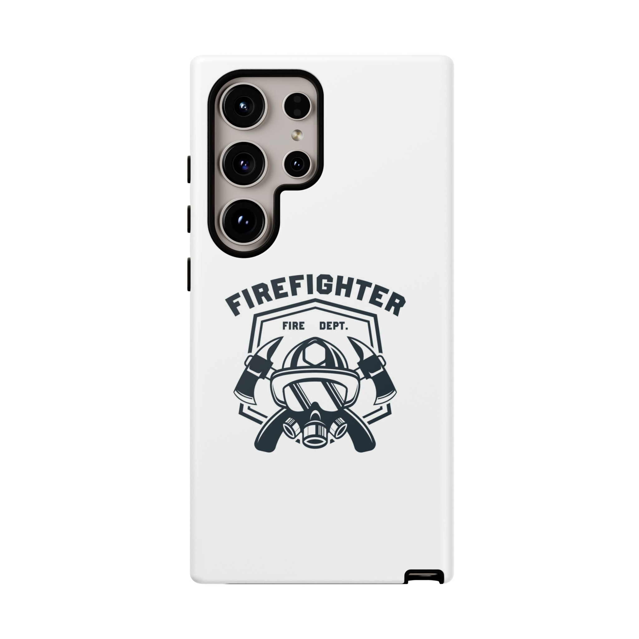 Firefighter Tough Phone Case — Fire Dept Helmet & Axes Protective Cover