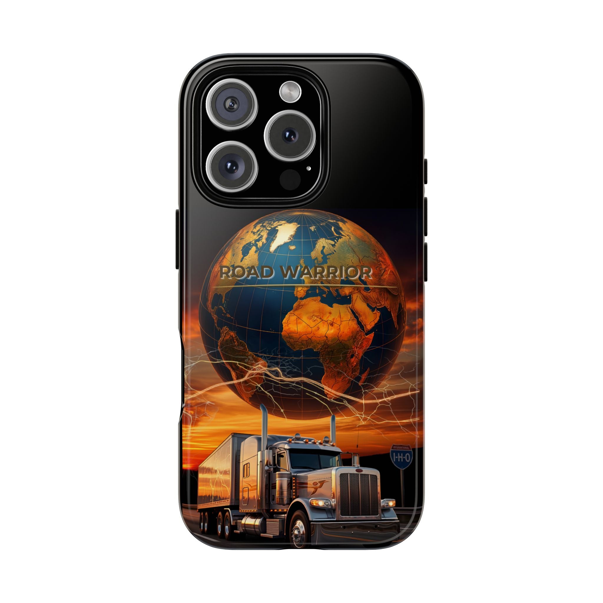 Truck Driver Phone Case — 'Global Road Warrior' Semi Truck Globe Tough Phone Cover