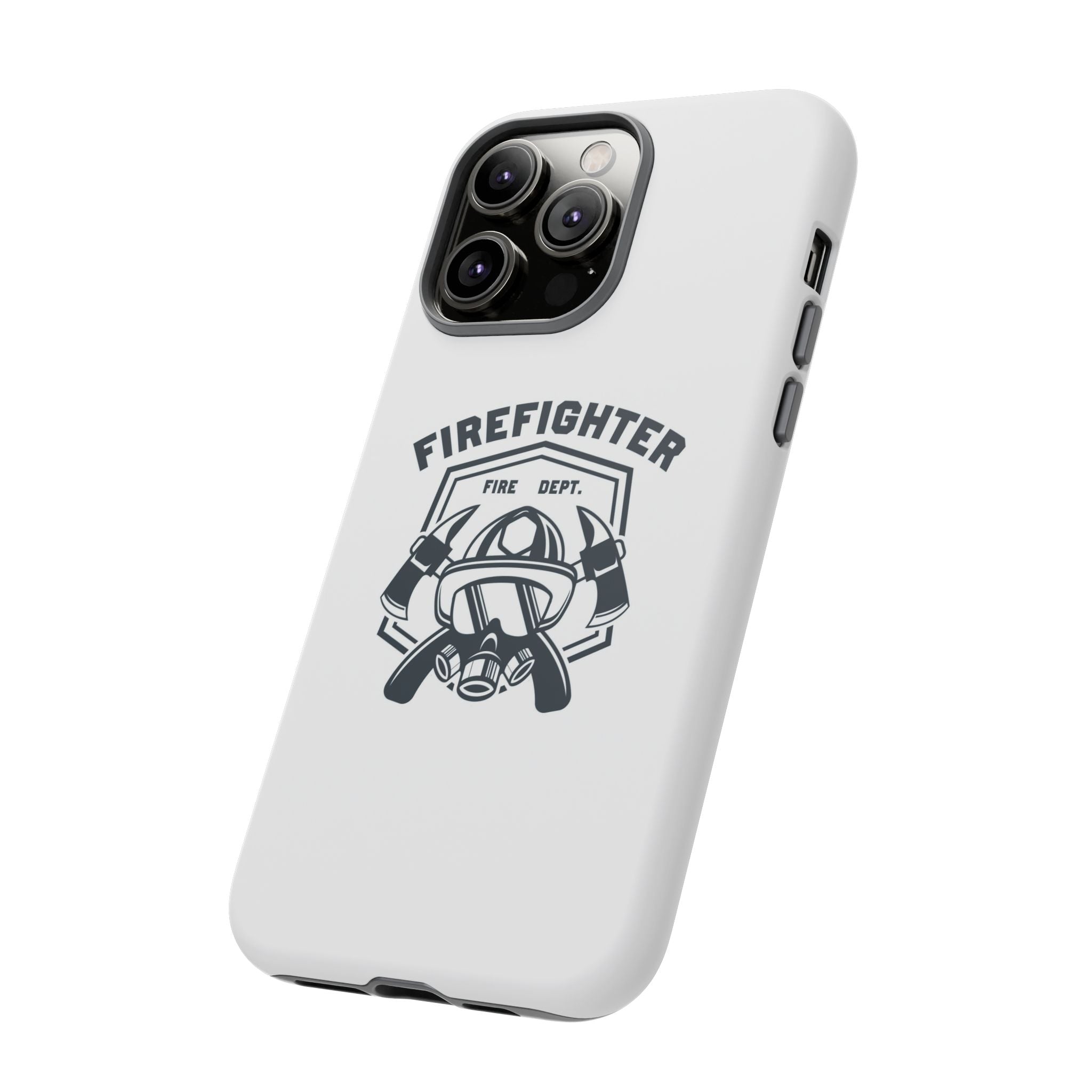 Firefighter Tough Phone Case — Fire Dept Helmet & Axes Protective Cover