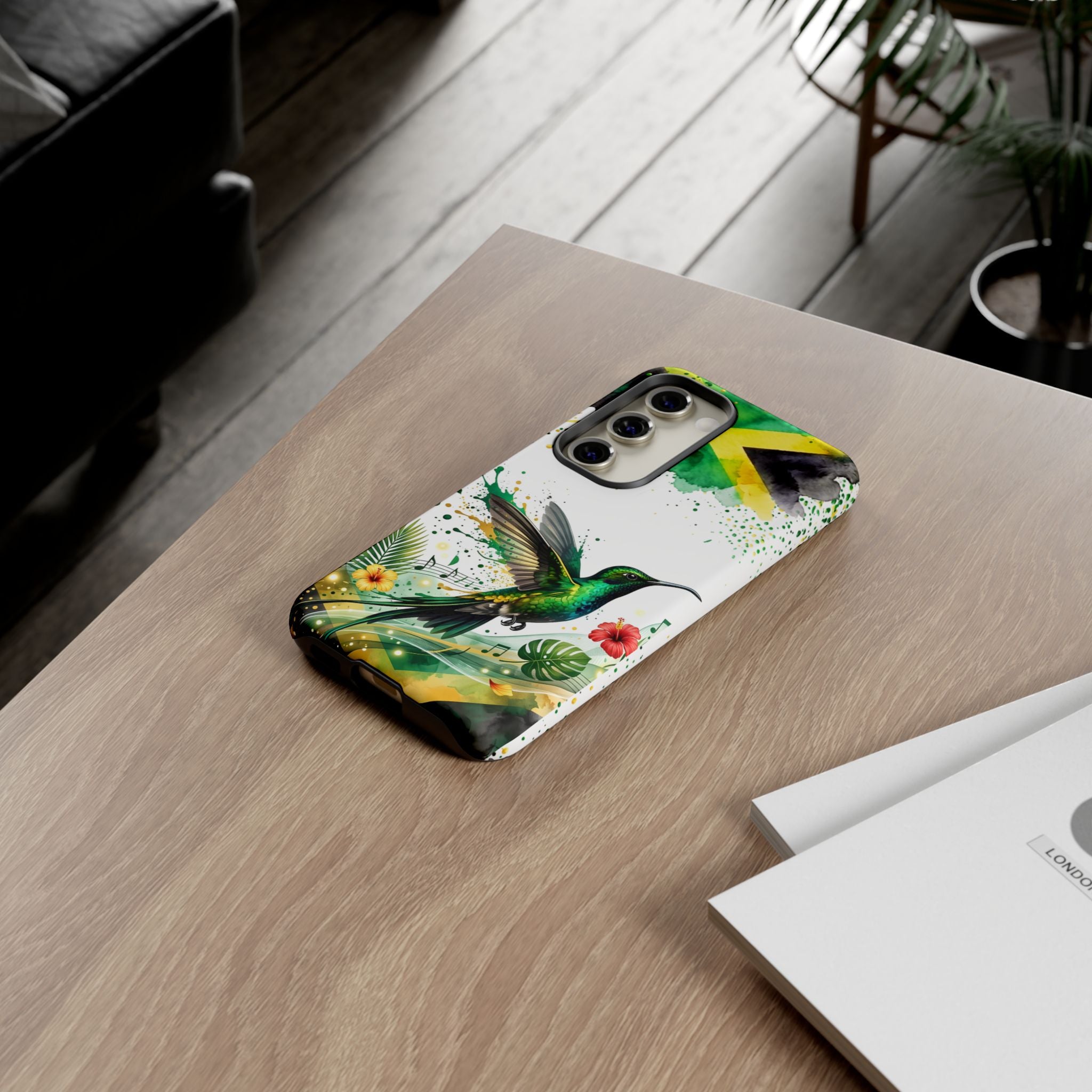 Hummingbird Jamaica Tough Phone Case – Tropical Floral Protective Cover