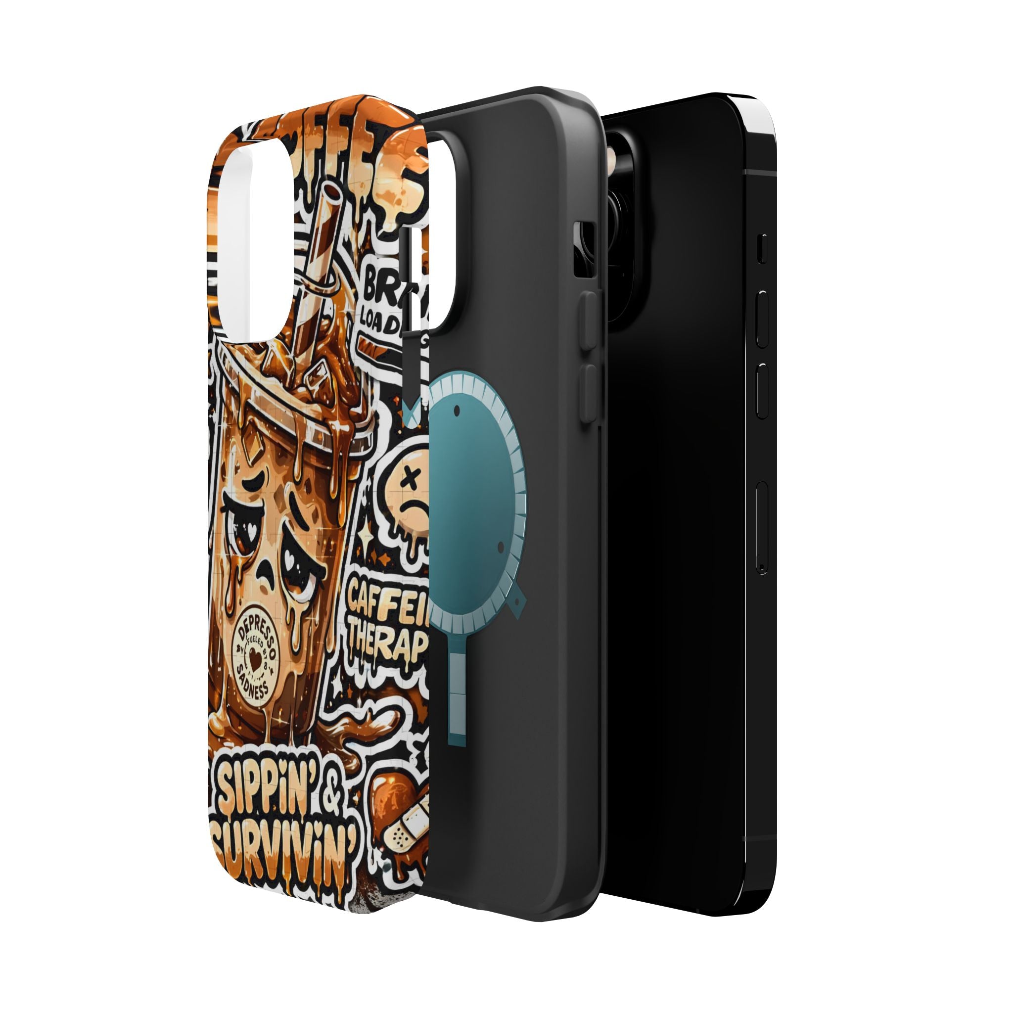 Iced Coffee Phone Case — “Sippin' & Survivin'” Magnetic Impact-Resistant Case