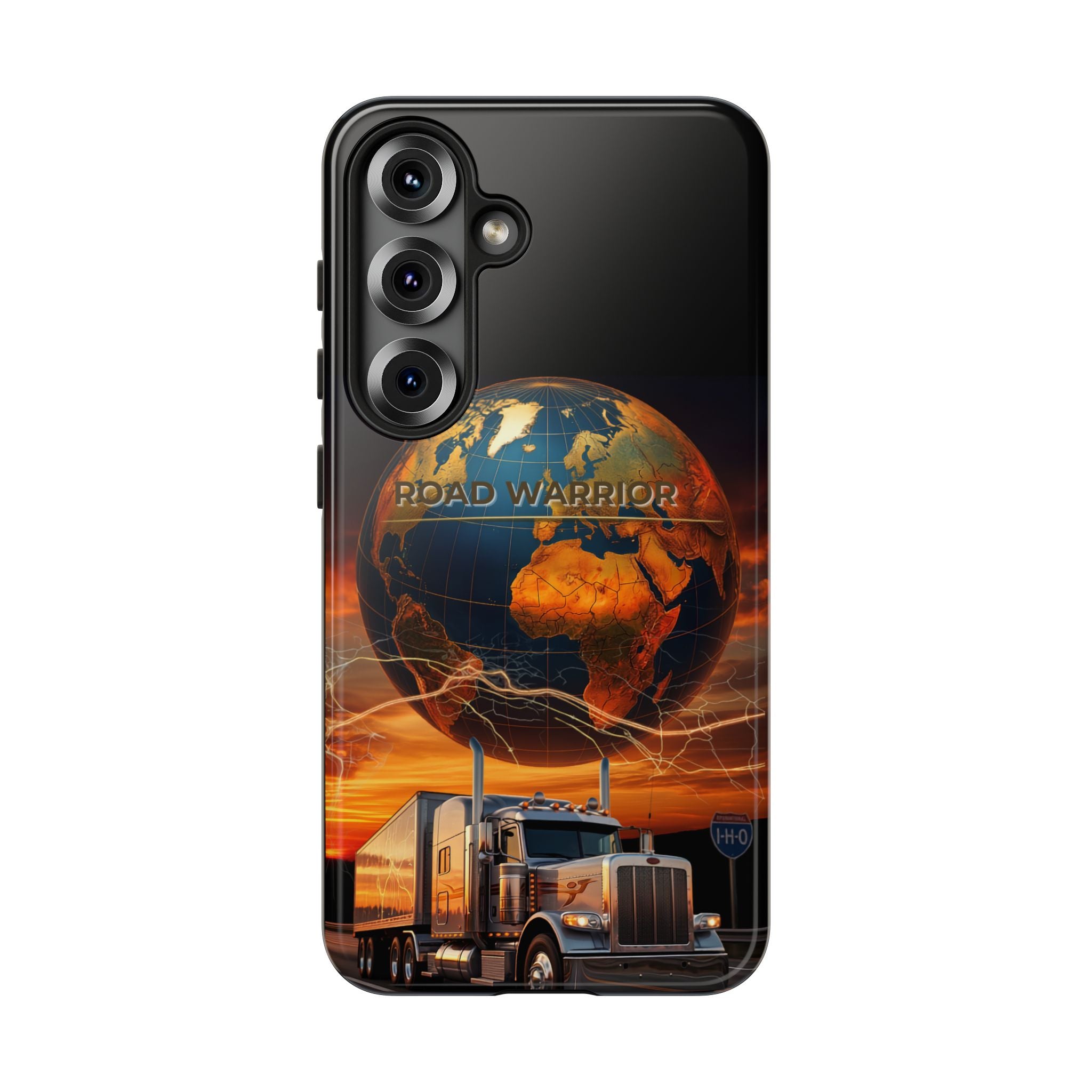 Truck Driver Phone Case — 'Global Road Warrior' Semi Truck Globe Tough Phone Cover