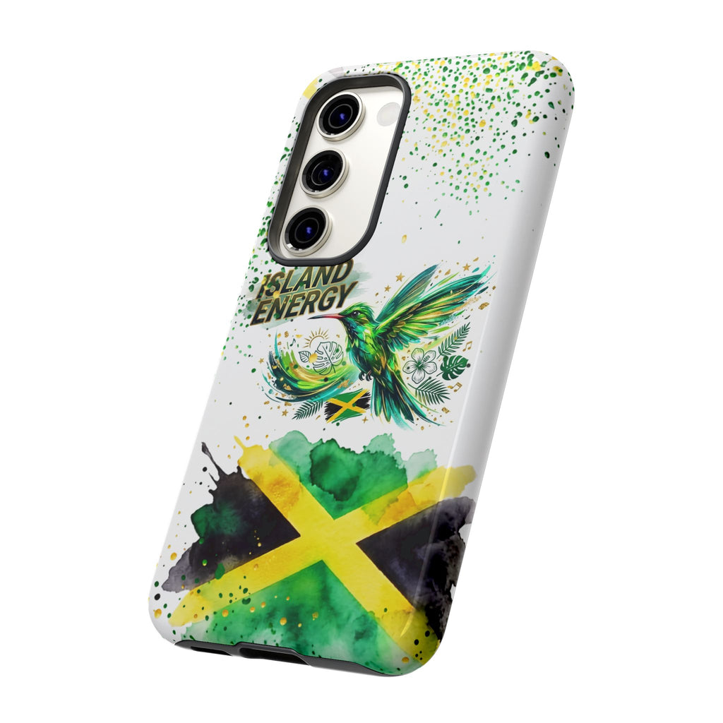 Island Energy Tough Phone Case — Colorful Hummingbird & Tropical Sunset Protective Cover