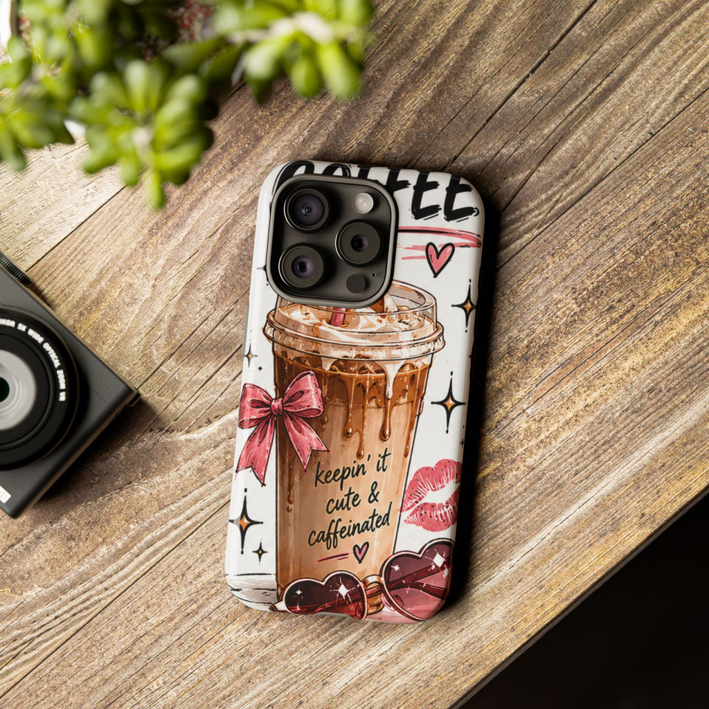 Phone Case — "Keepin' It Cute & Caffeinated" Iced Coffee Design