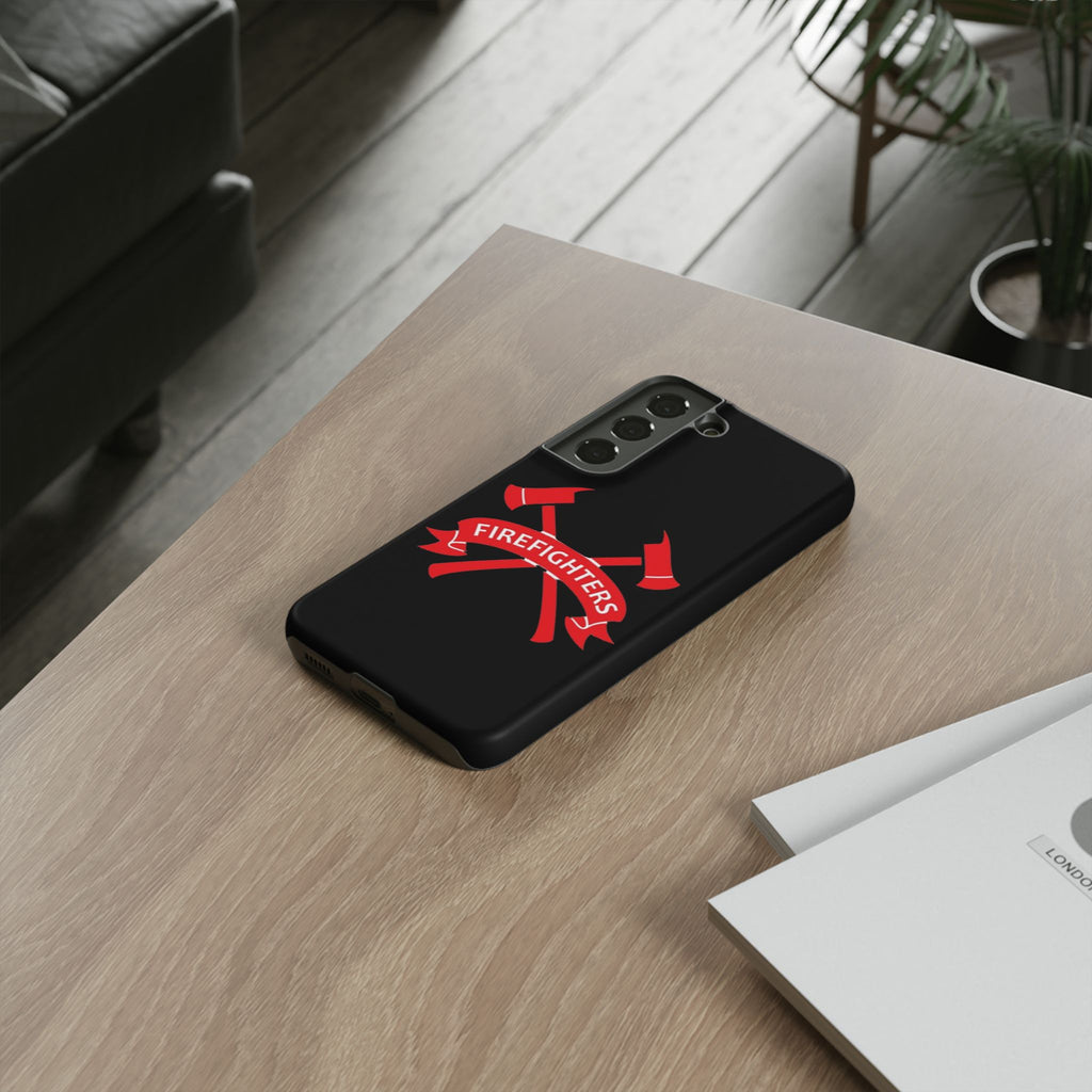 Firefighters Tough Phone Case — Red Crossed Axes Design