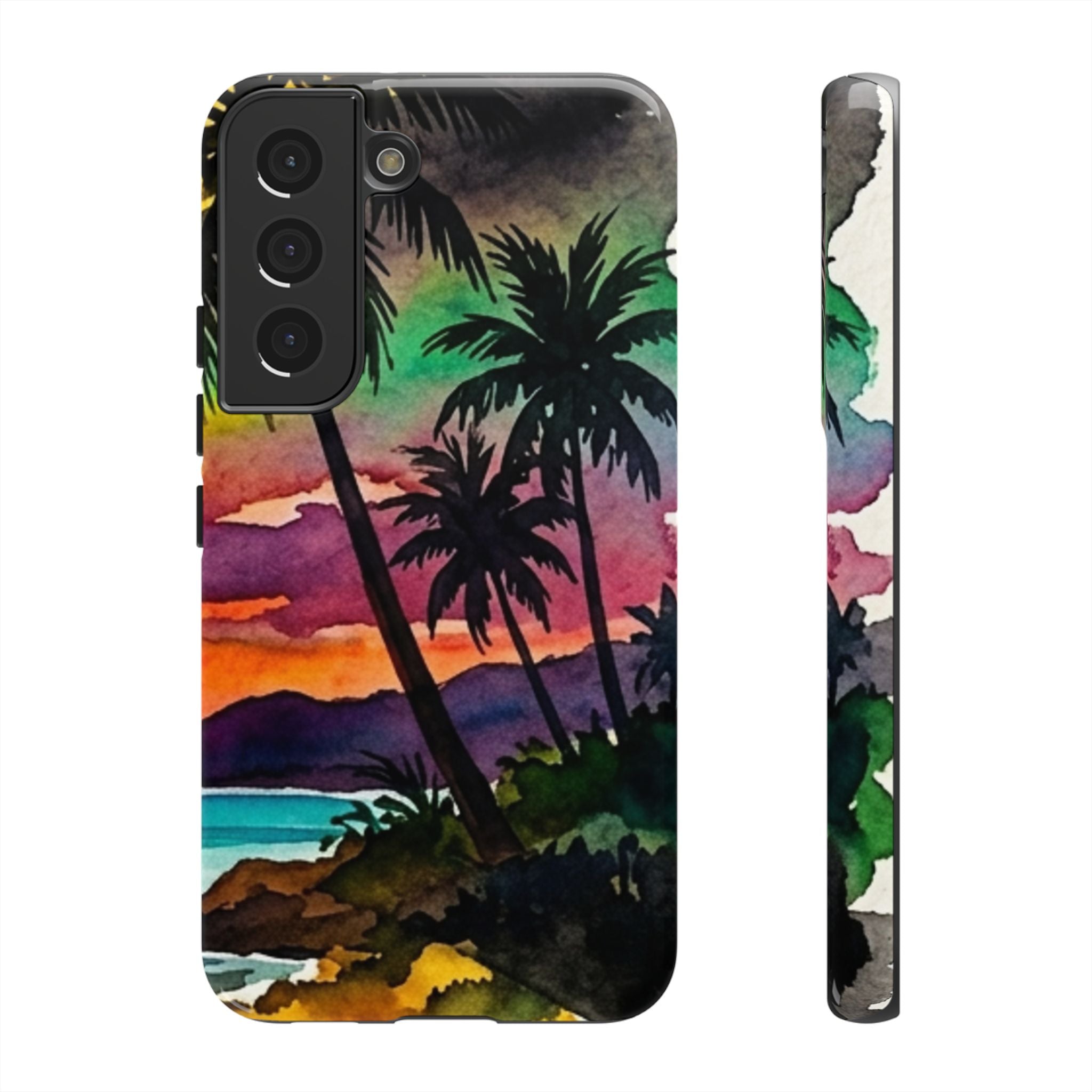 Tropical Sunset Phone Case – Palm Tree Beach Protective Cover