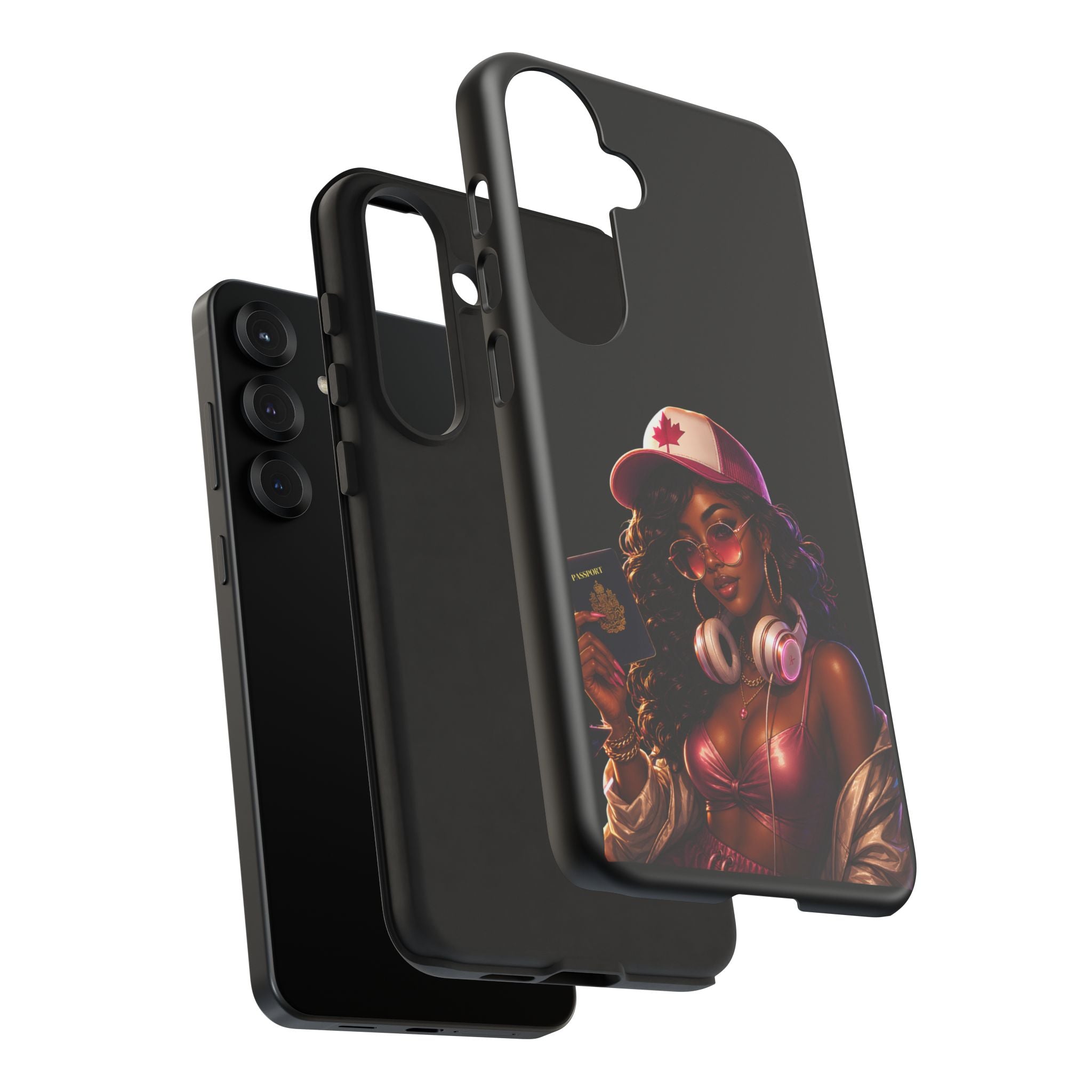 Phone Case — Stylish Urban Woman Design with Maple Cap