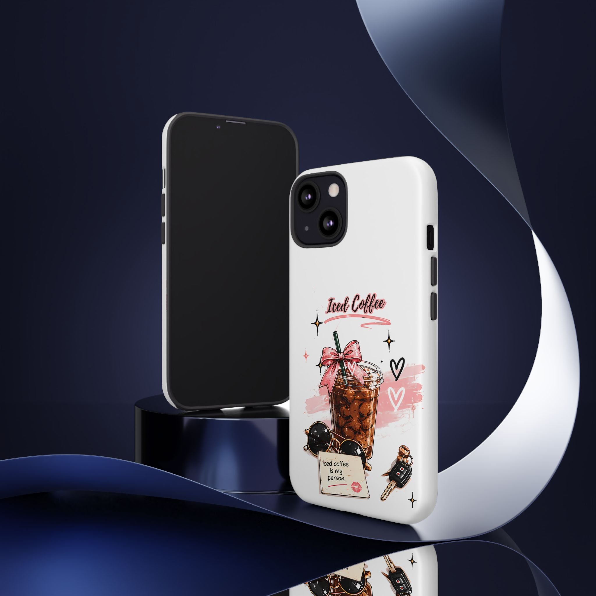 Iced Coffee Phone Case – Cute Pink Boba Design ("Iced coffee is my person")