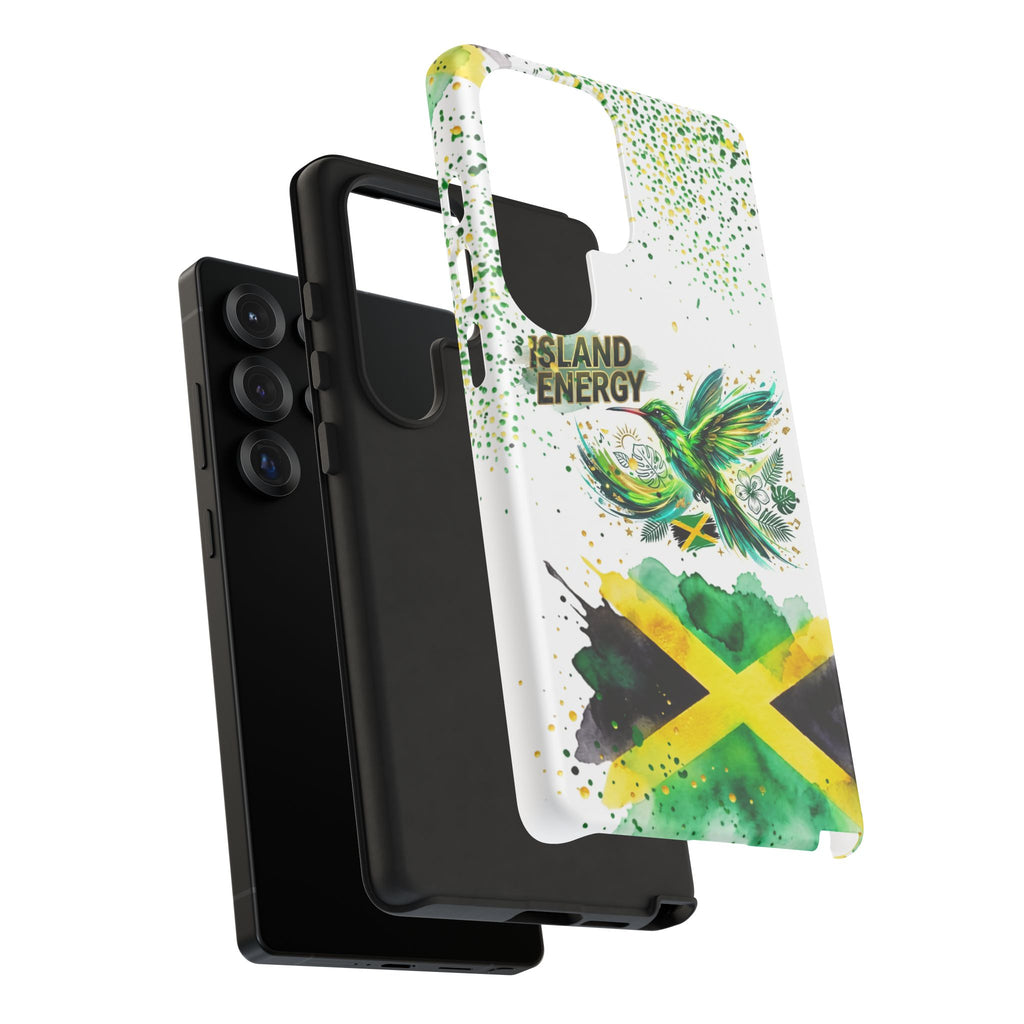 Island Energy Tough Phone Case — Colorful Hummingbird & Tropical Sunset Protective Cover