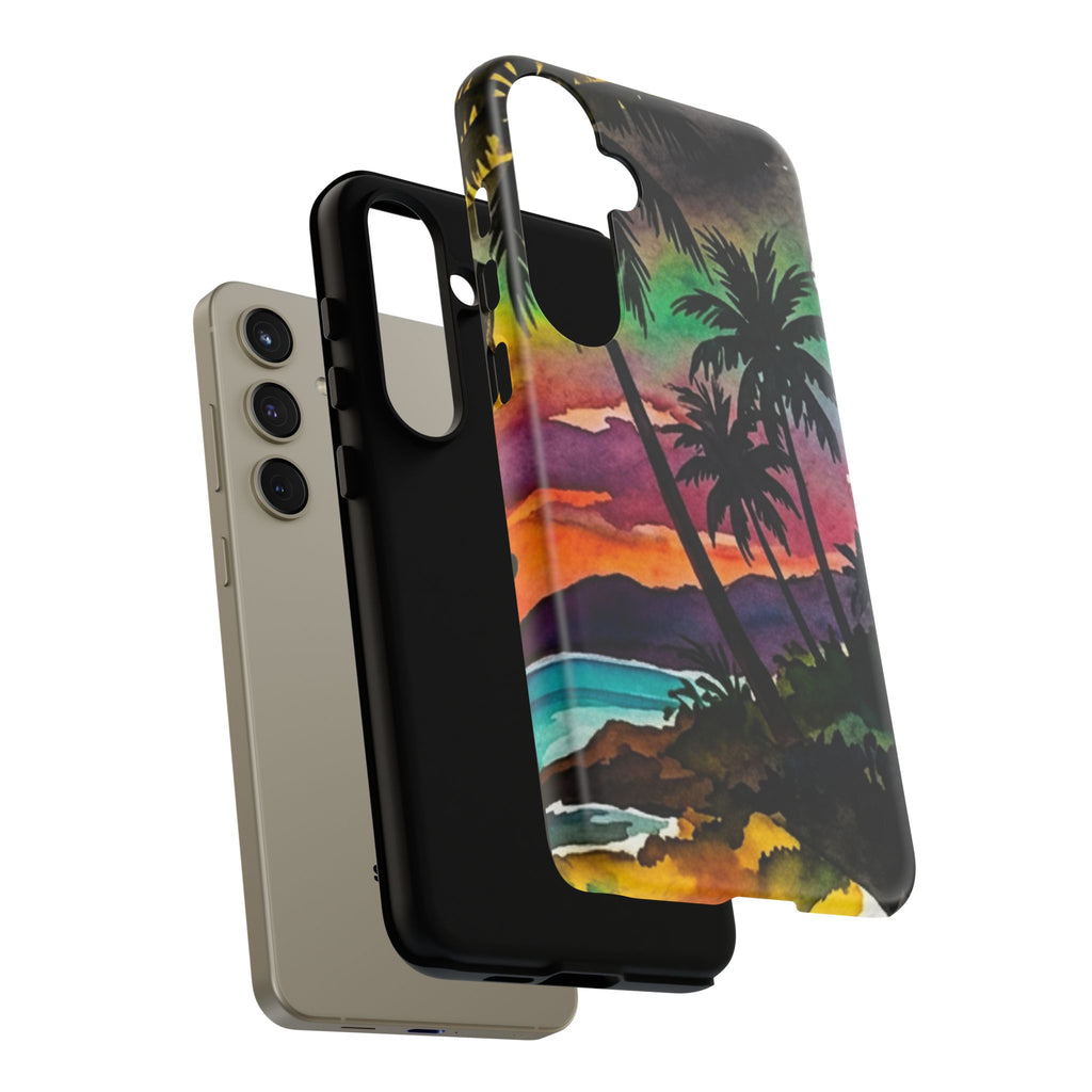 Tropical Sunset Phone Case – Palm Tree Beach Protective Cover