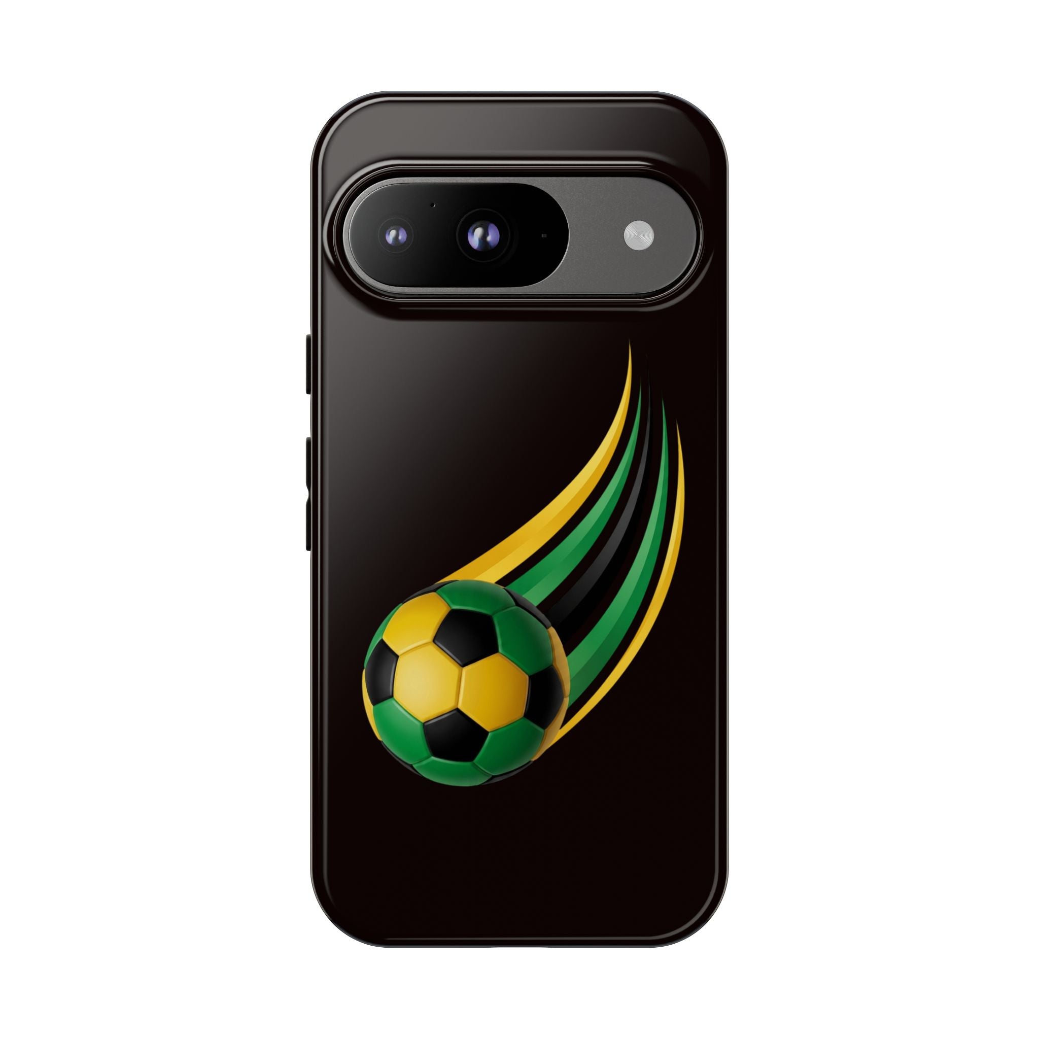 Soccer Comet Tough Phone Case – Green & Yellow Football Design