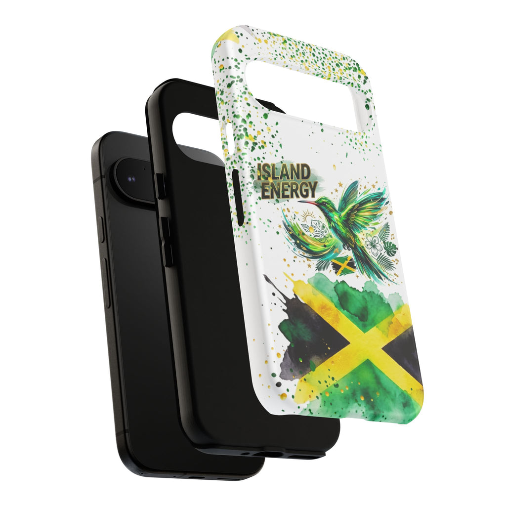 Island Energy Tough Phone Case — Colorful Hummingbird & Tropical Sunset Protective Cover