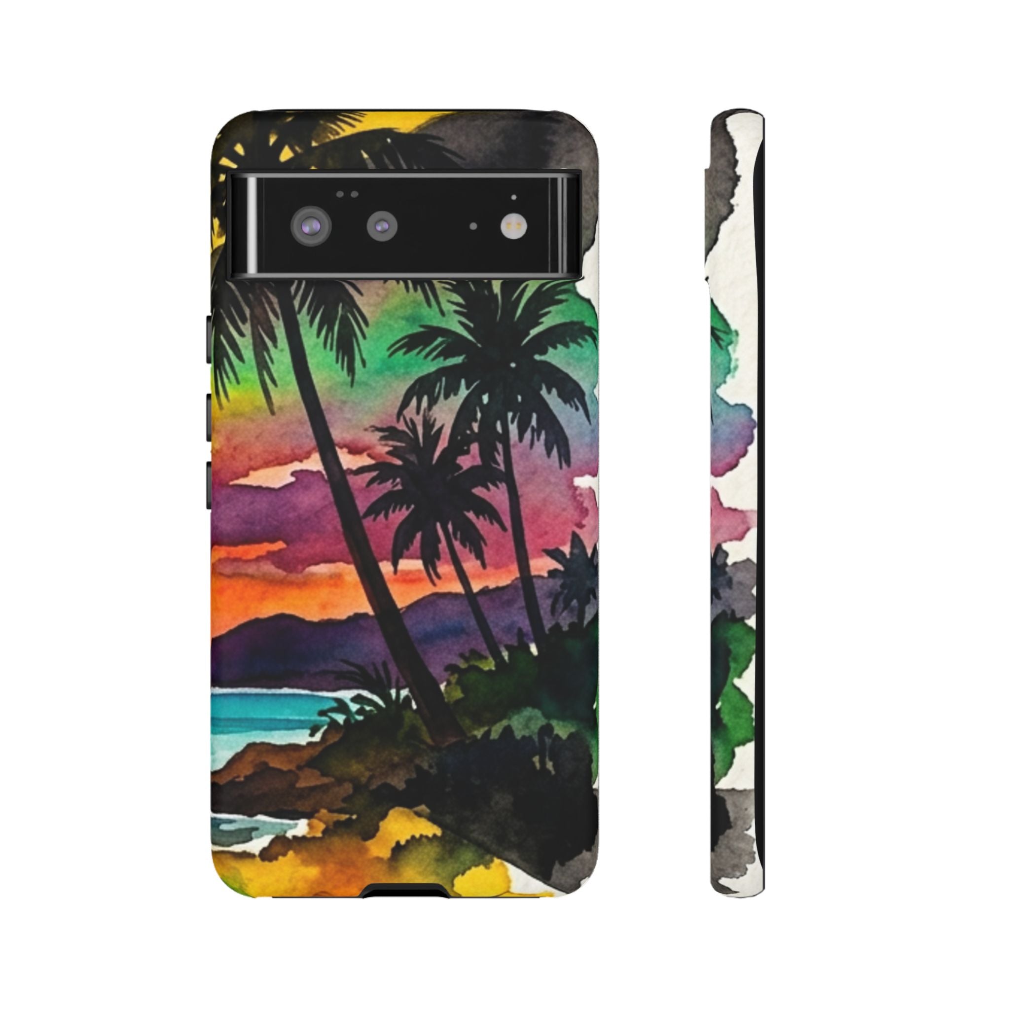 Tropical Sunset Phone Case – Palm Tree Beach Protective Cover