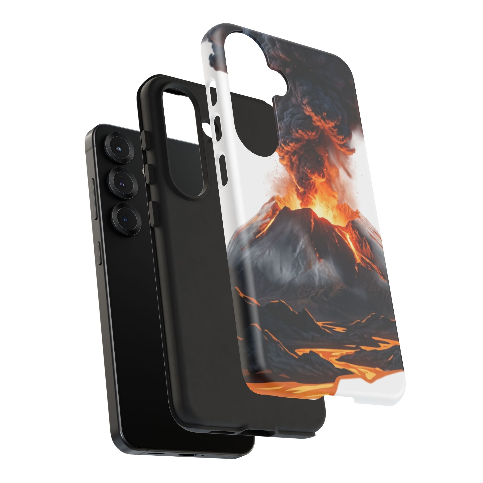 Volcano Eruption Tough Phone Case — Fiery Lava Protective Cover