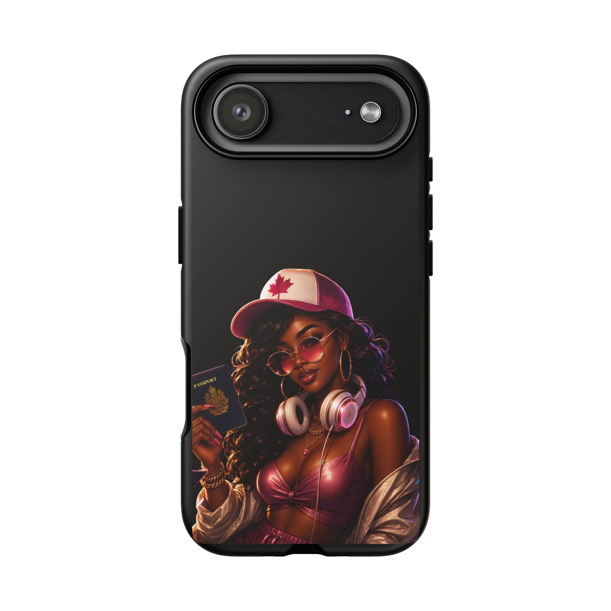 Phone Case — Stylish Urban Woman Design with Maple Cap