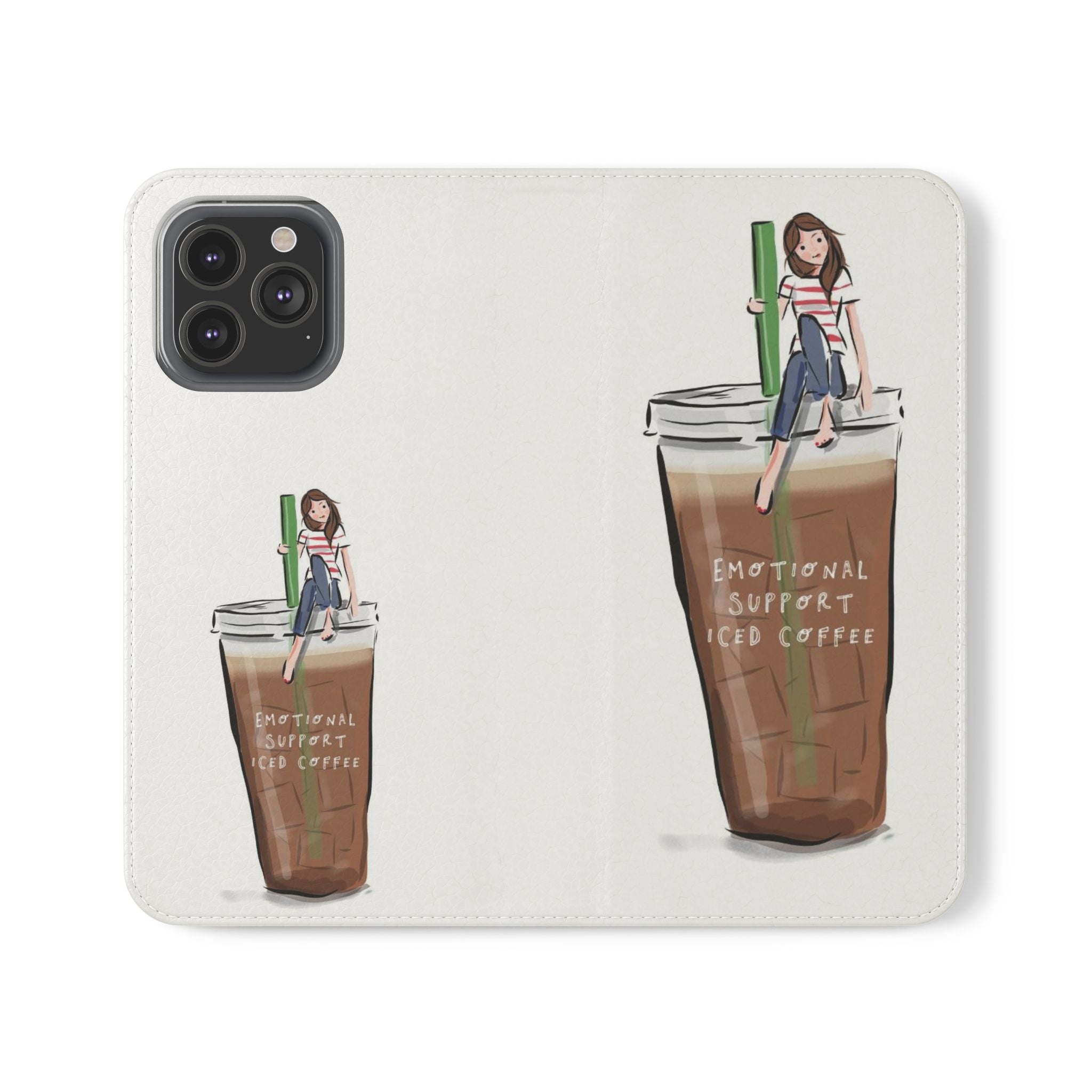 Flip Case — "Emotional Support Iced Coffee" Phone Wallet Case