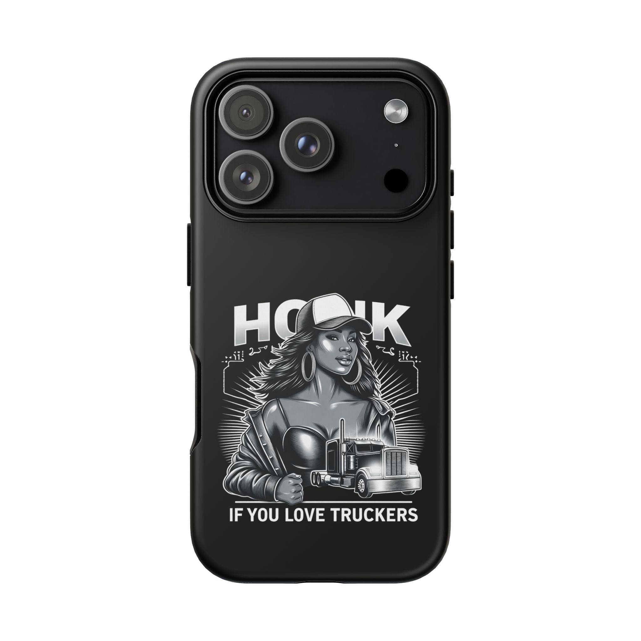 Phone Case — 'Honk' Trucker Girl Retro Semi Truck Protective Case