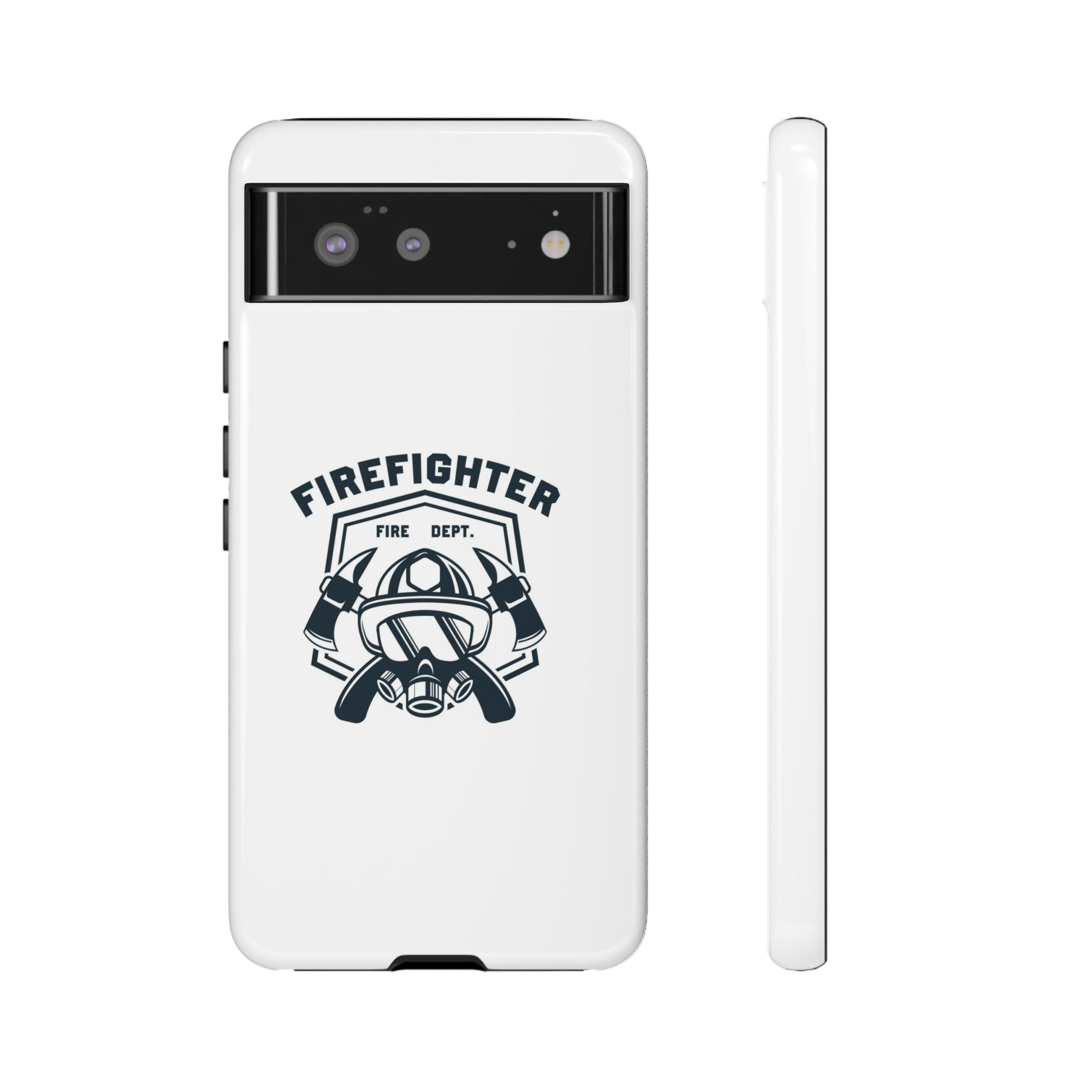 Firefighter Tough Phone Case — Fire Dept Helmet & Axes Protective Cover