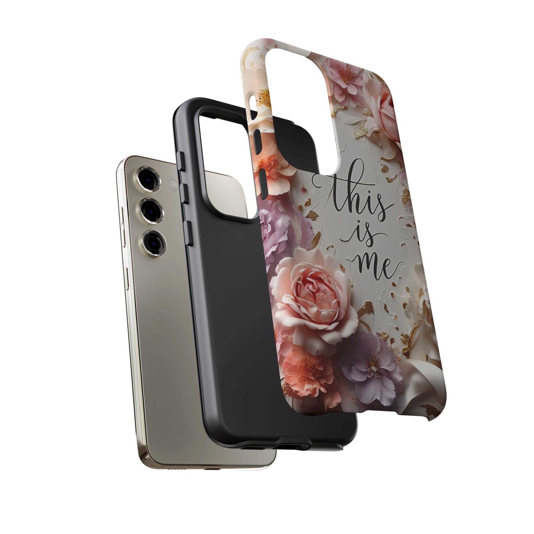 Floral "This Is Me" Tough Phone Case — Protective Floral iPhone Cover for Self-Expression, Gift for Her