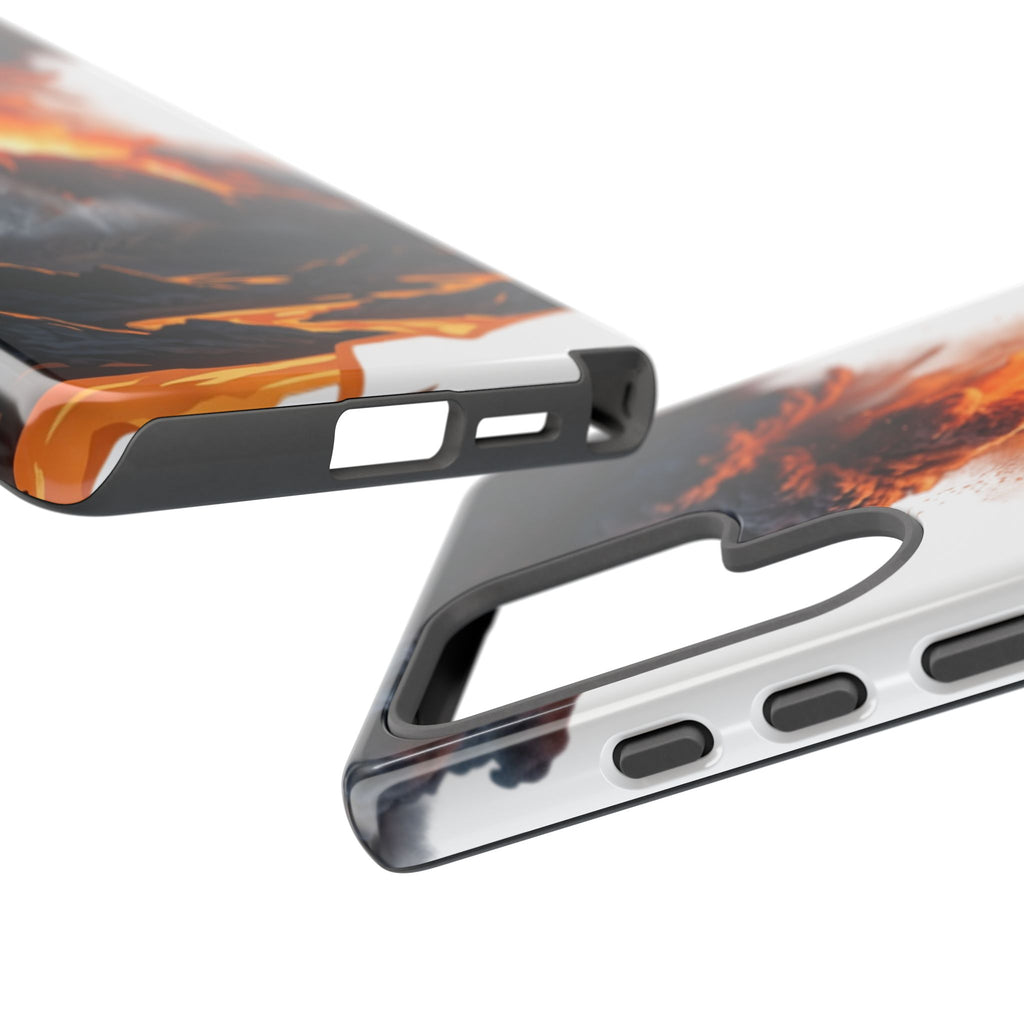 Volcano Eruption Tough Phone Case — Fiery Lava Protective Cover