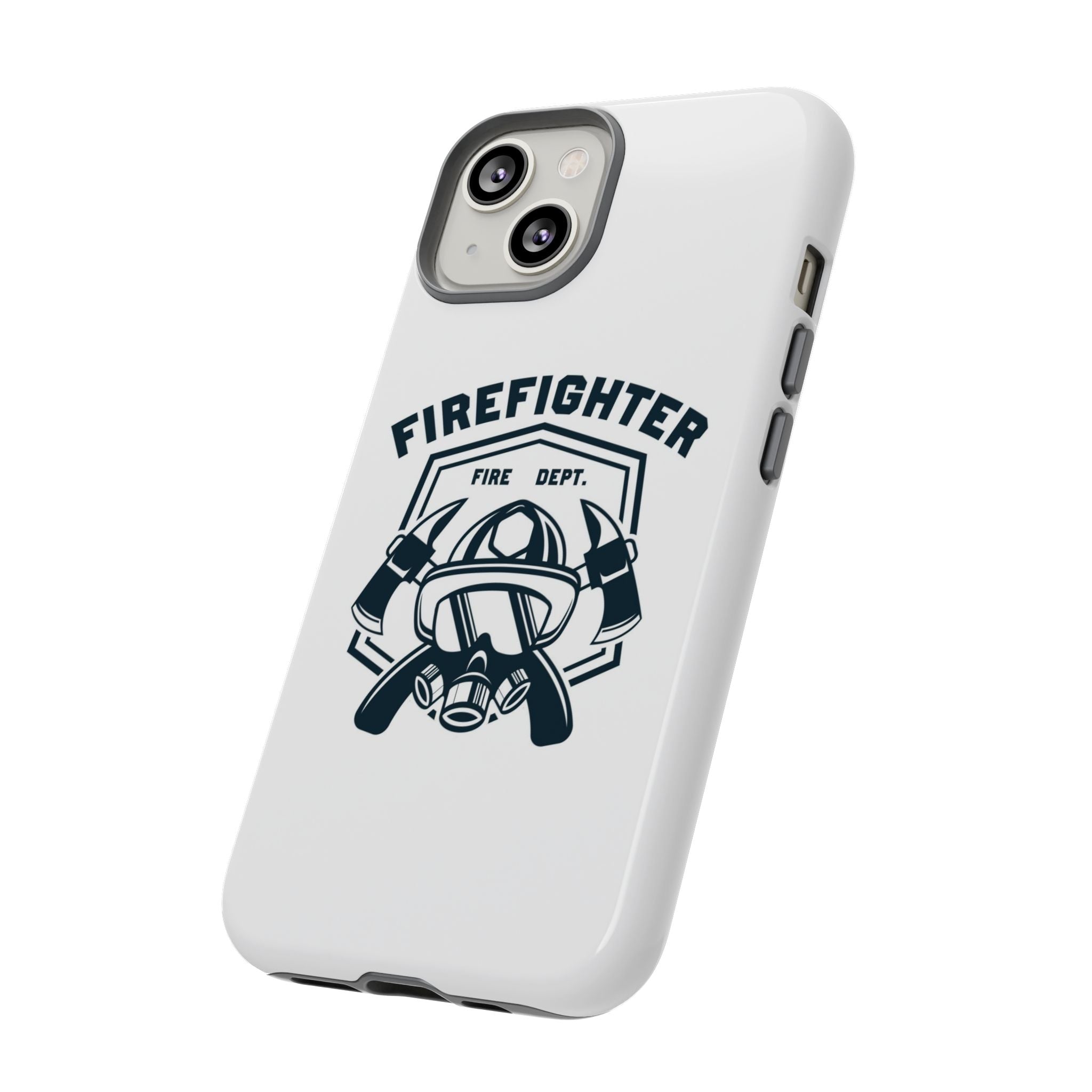 Firefighter Tough Phone Case — Fire Dept Helmet & Axes Protective Cover