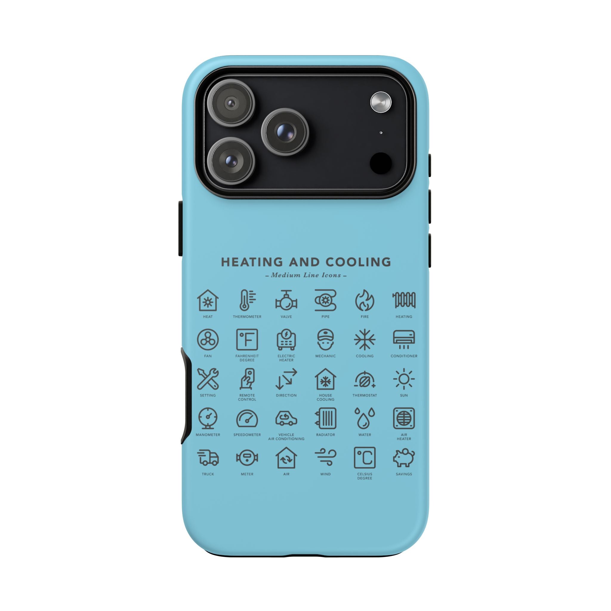 Heating and Cooling Icons Phone Case – HVAC Technician Protective Phone Cover