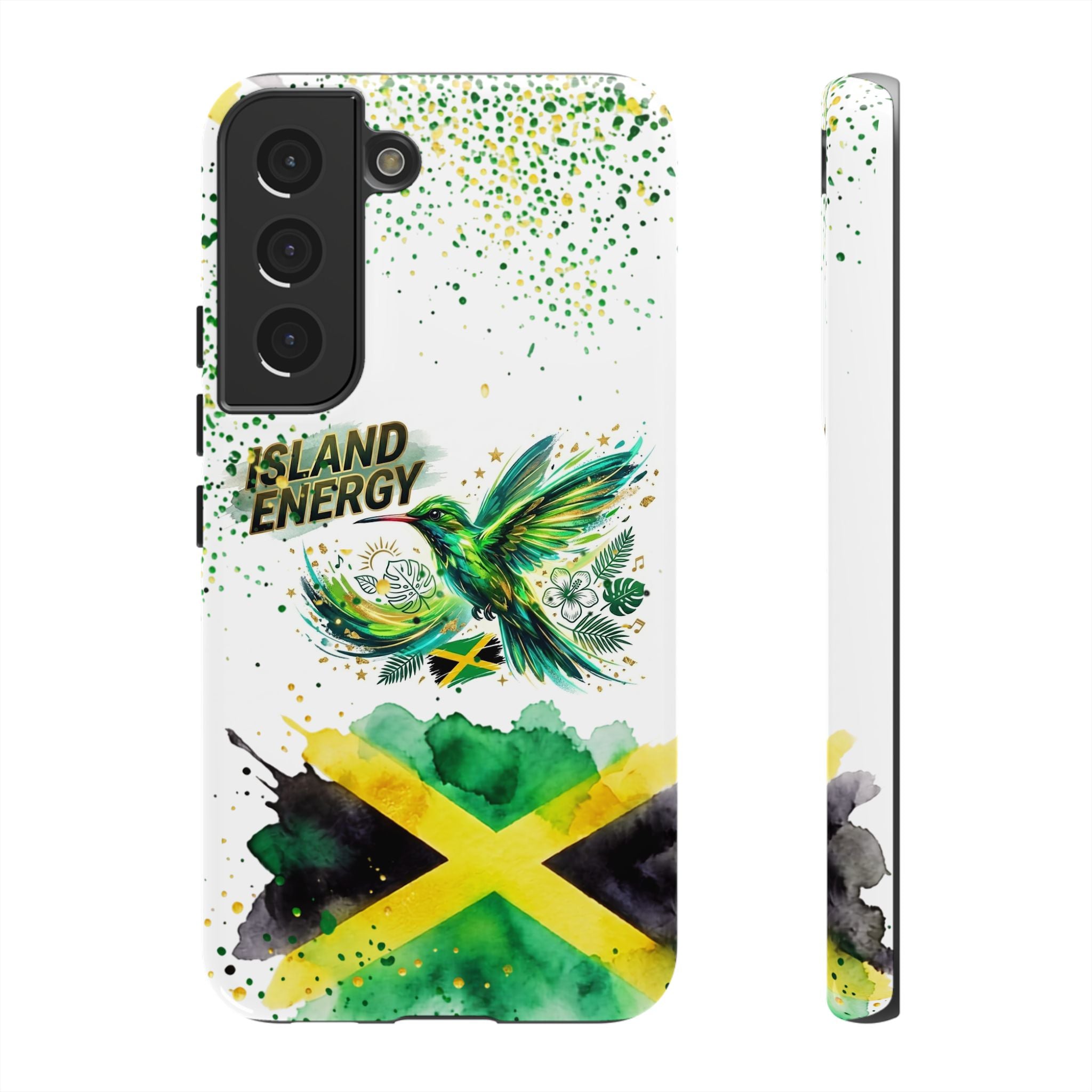 Island Energy Tough Phone Case — Colorful Hummingbird & Tropical Sunset Protective Cover
