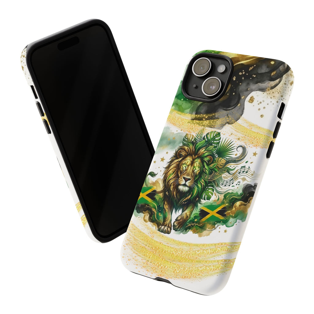 Reggae Lion Phone Case — Jamaican Flag Rasta Art Tough Phone Cover