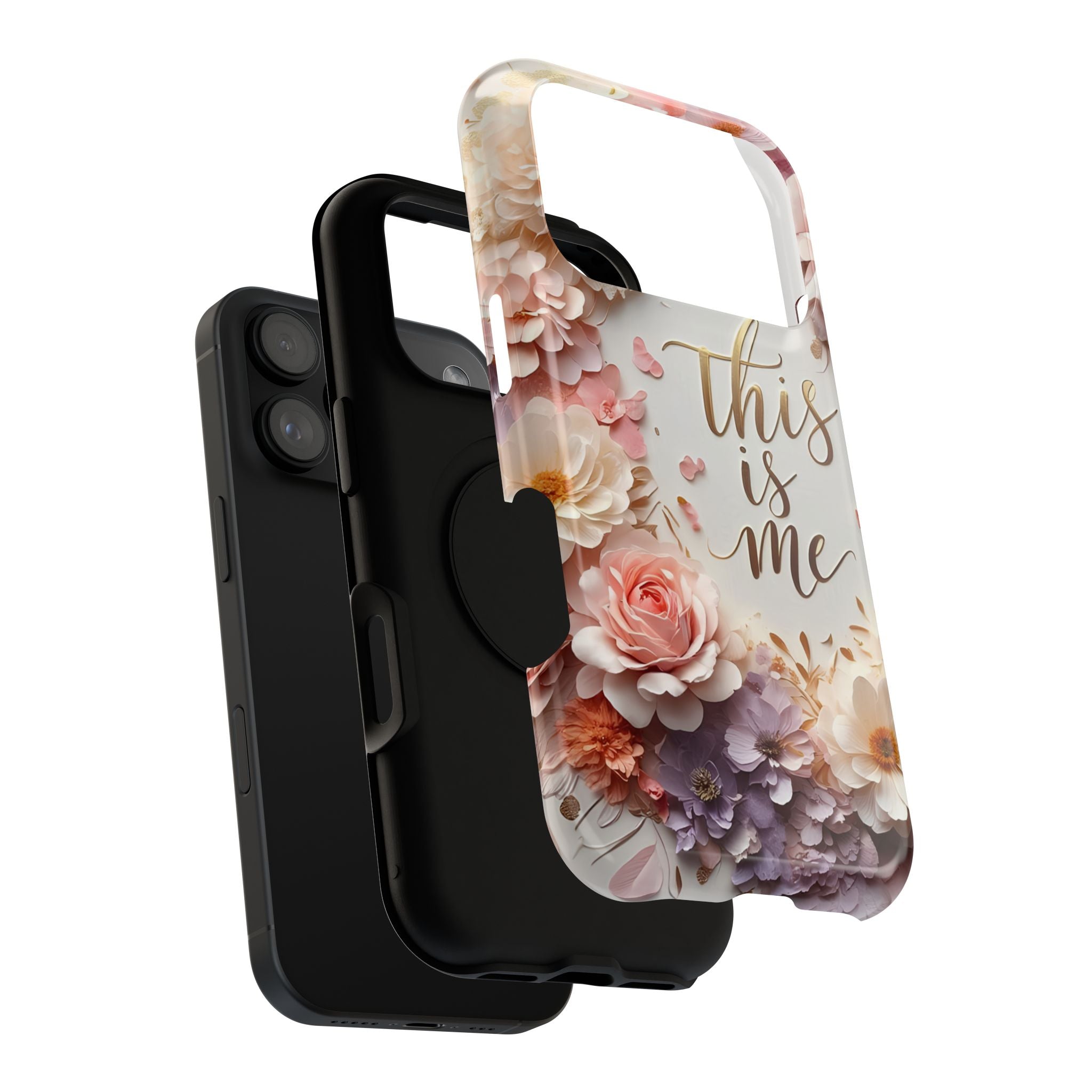 Floral "This Is Me" Phone Case — Impact-Resistant Floral Protective Cover