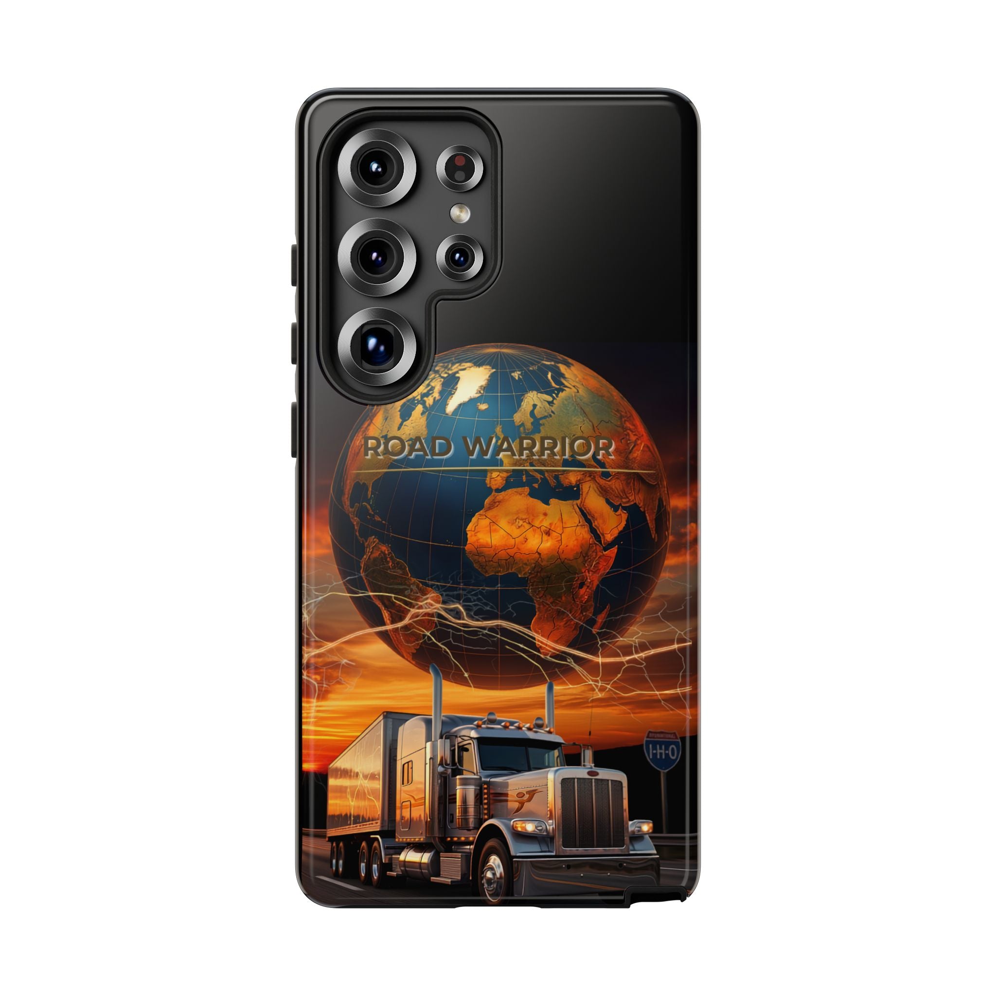 Truck Driver Phone Case — 'Global Road Warrior' Semi Truck Globe Tough Phone Cover