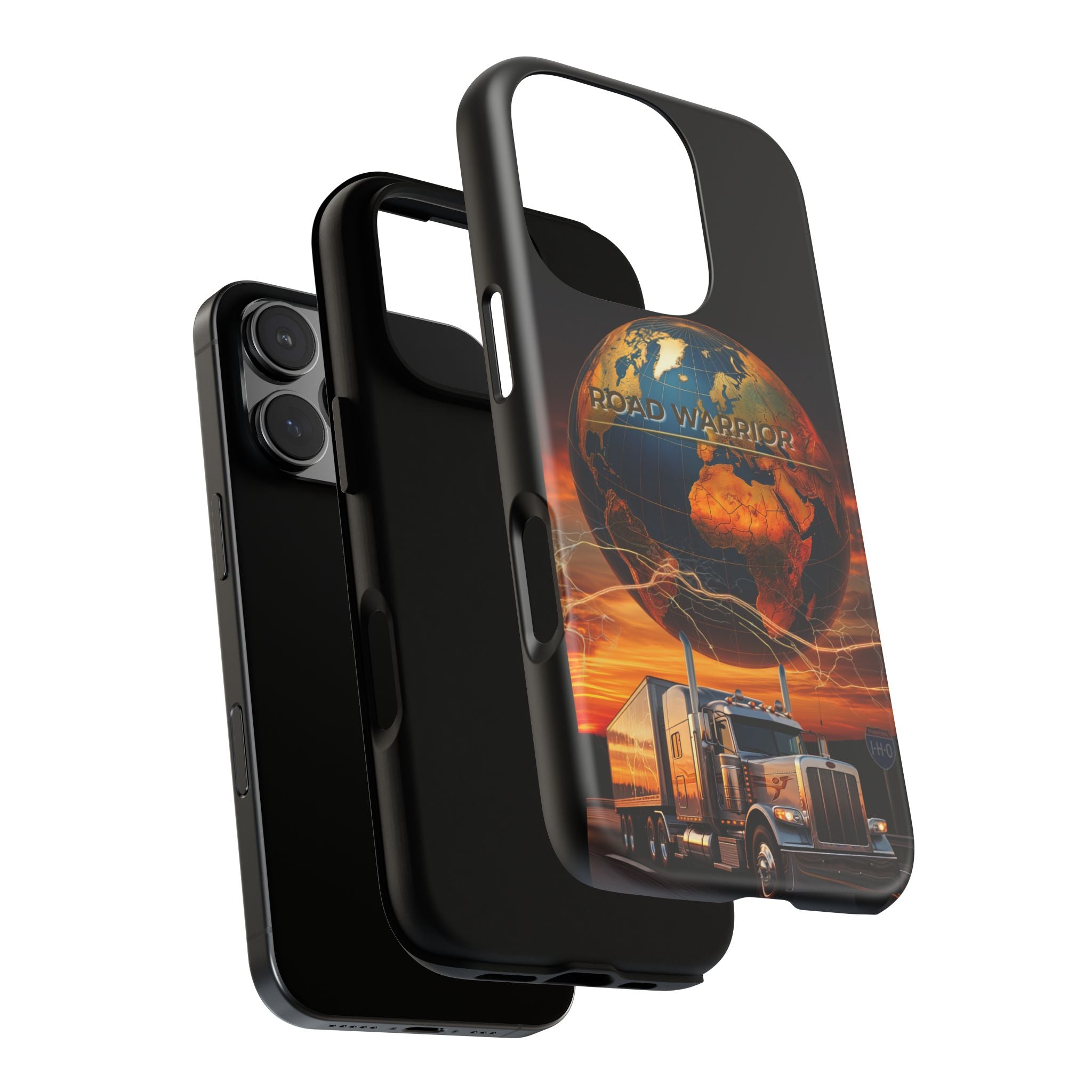 Truck Driver Phone Case — 'Global Road Warrior' Semi Truck Globe Tough Phone Cover