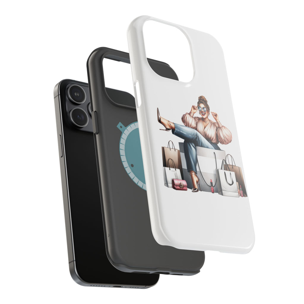 Magnetic Impact-Resistant Case — Luxury Shopper Goddess on Clouds Phone Cover