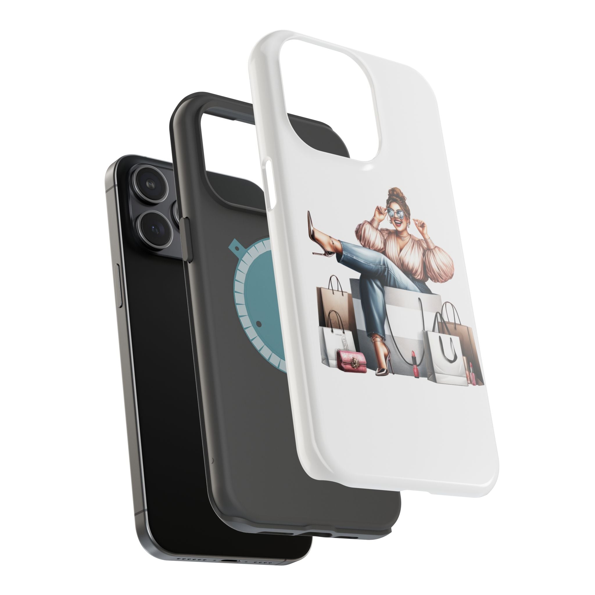 Magnetic Impact-Resistant Case — Luxury Shopper Goddess on Clouds Phone Cover