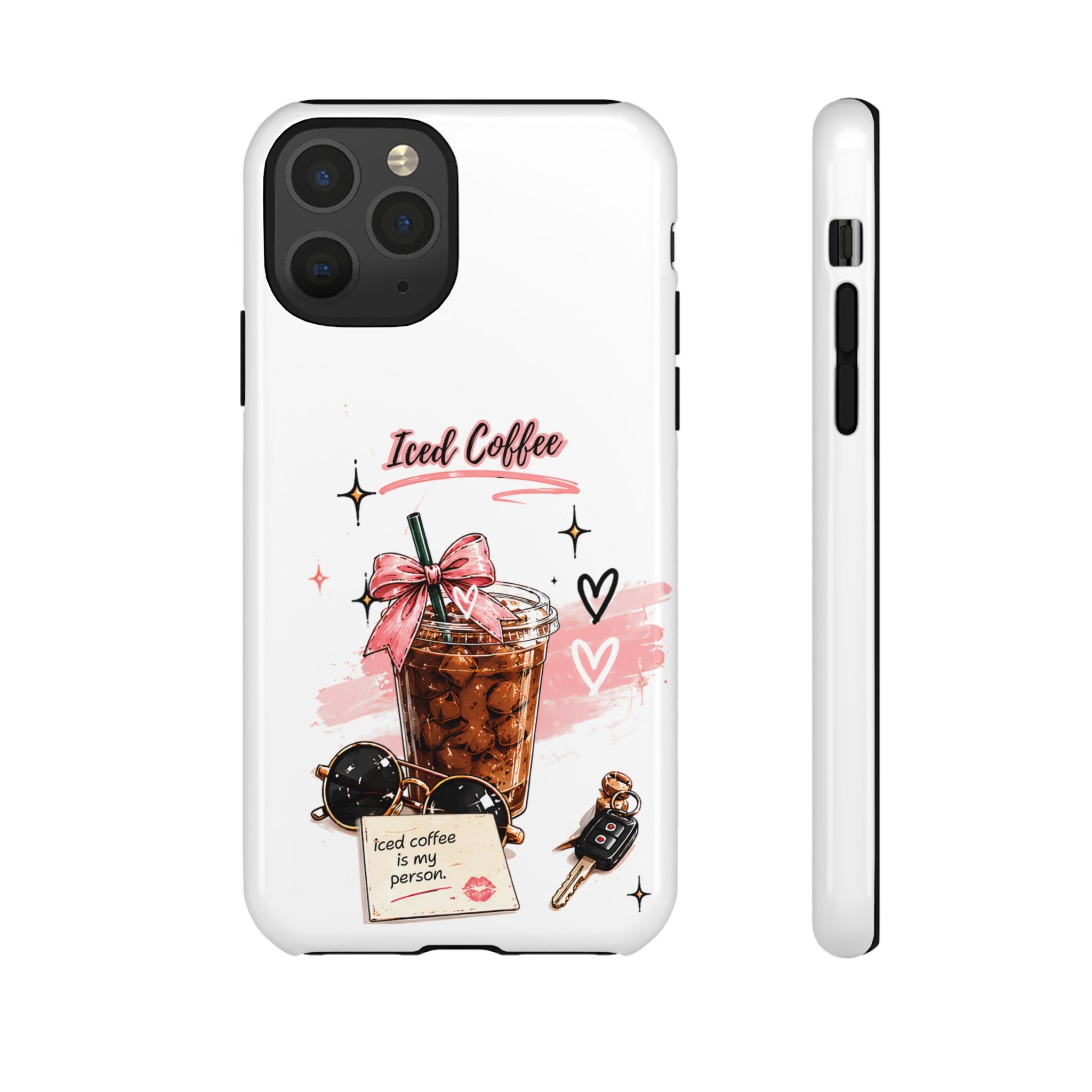 Iced Coffee Phone Case – Cute Pink Boba Design ("Iced coffee is my person")