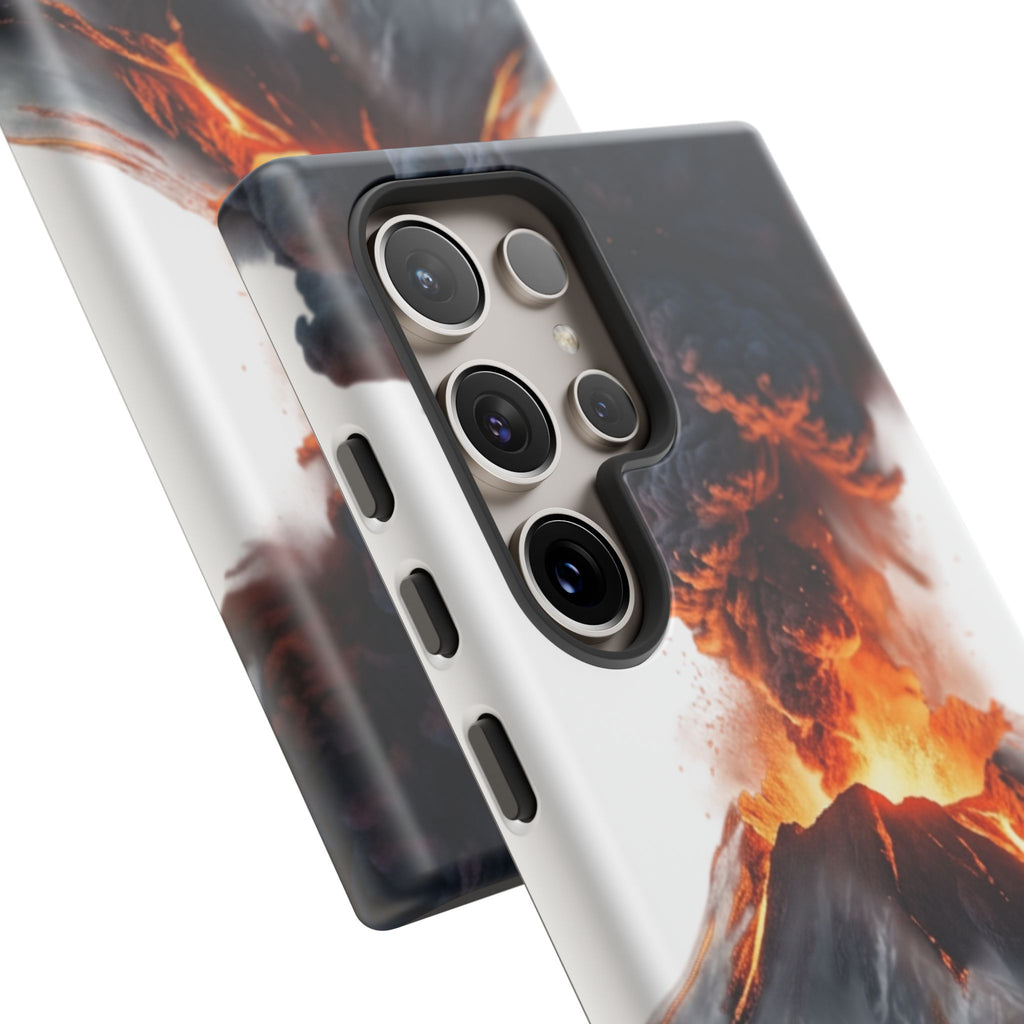 Volcano Eruption Tough Phone Case — Fiery Lava Protective Cover