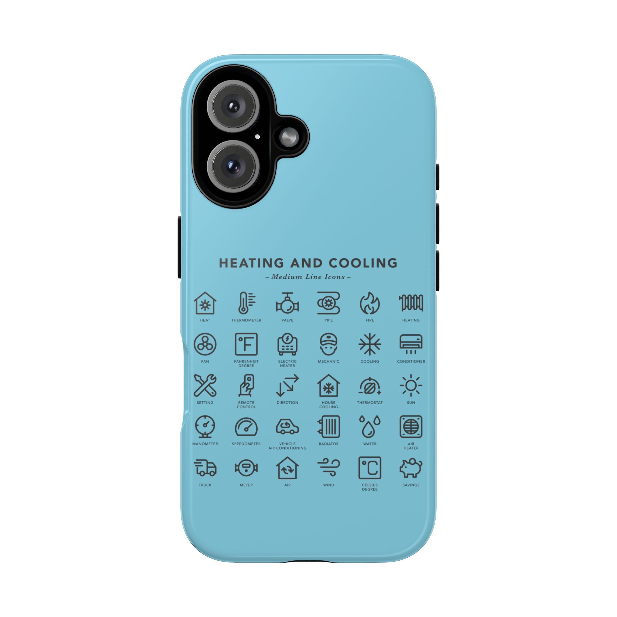 Heating and Cooling Icons Phone Case – HVAC Technician Protective Phone Cover