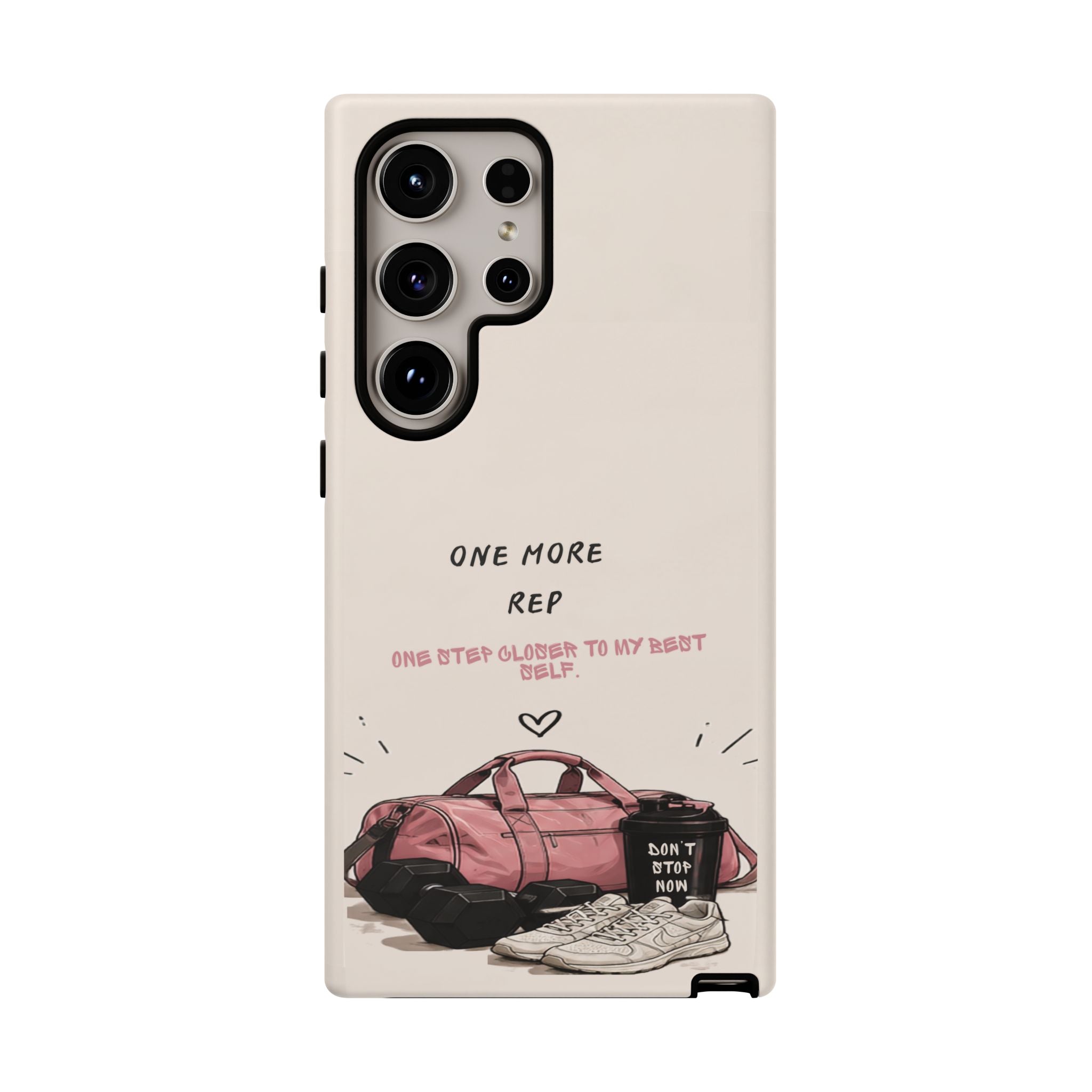 Gym Phone Case — "One More Rep" Workout Duffle & Sneakers Protective Case