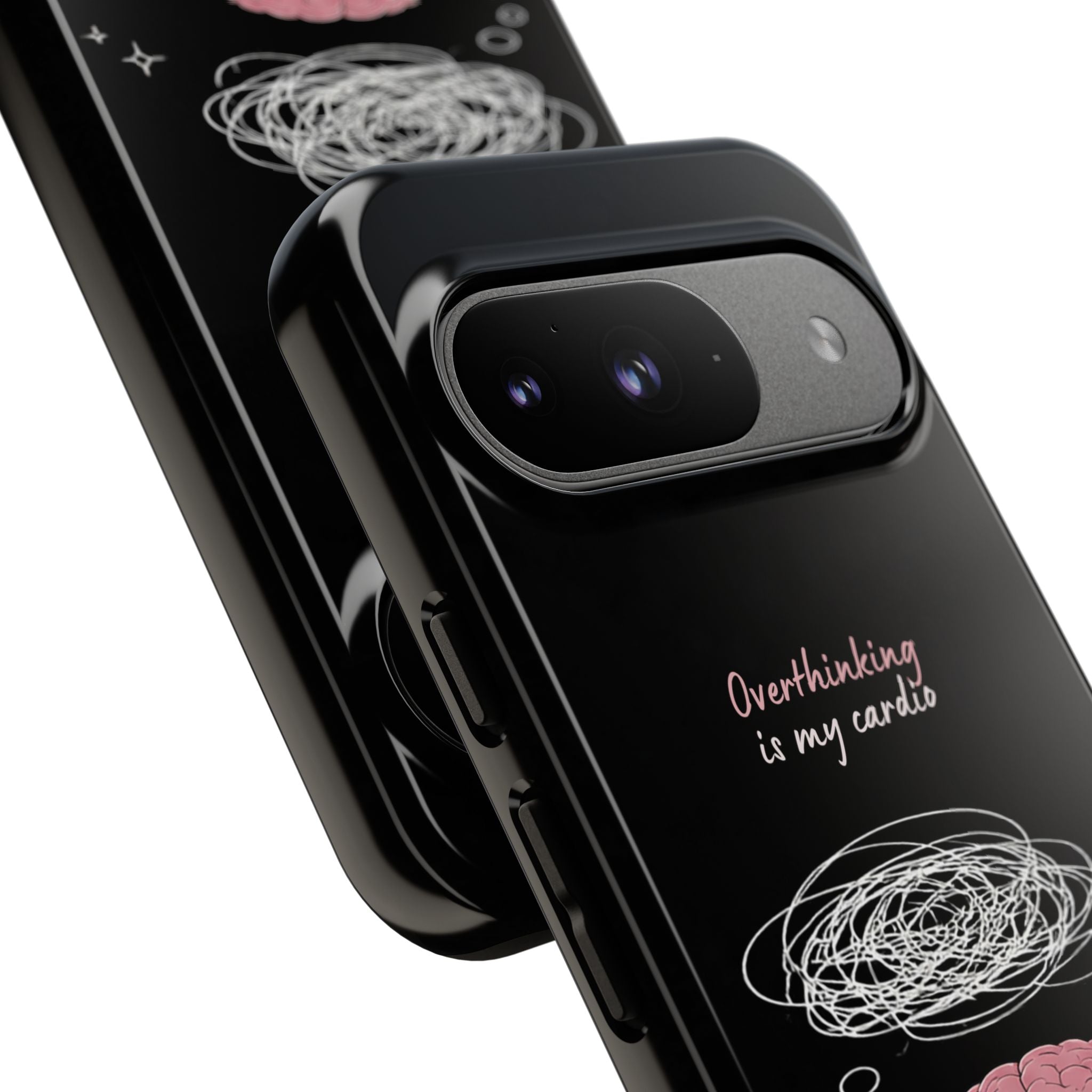 Phone Case — "Overthinking Is My Cardio" Cute Meditating Brain Protective Case
