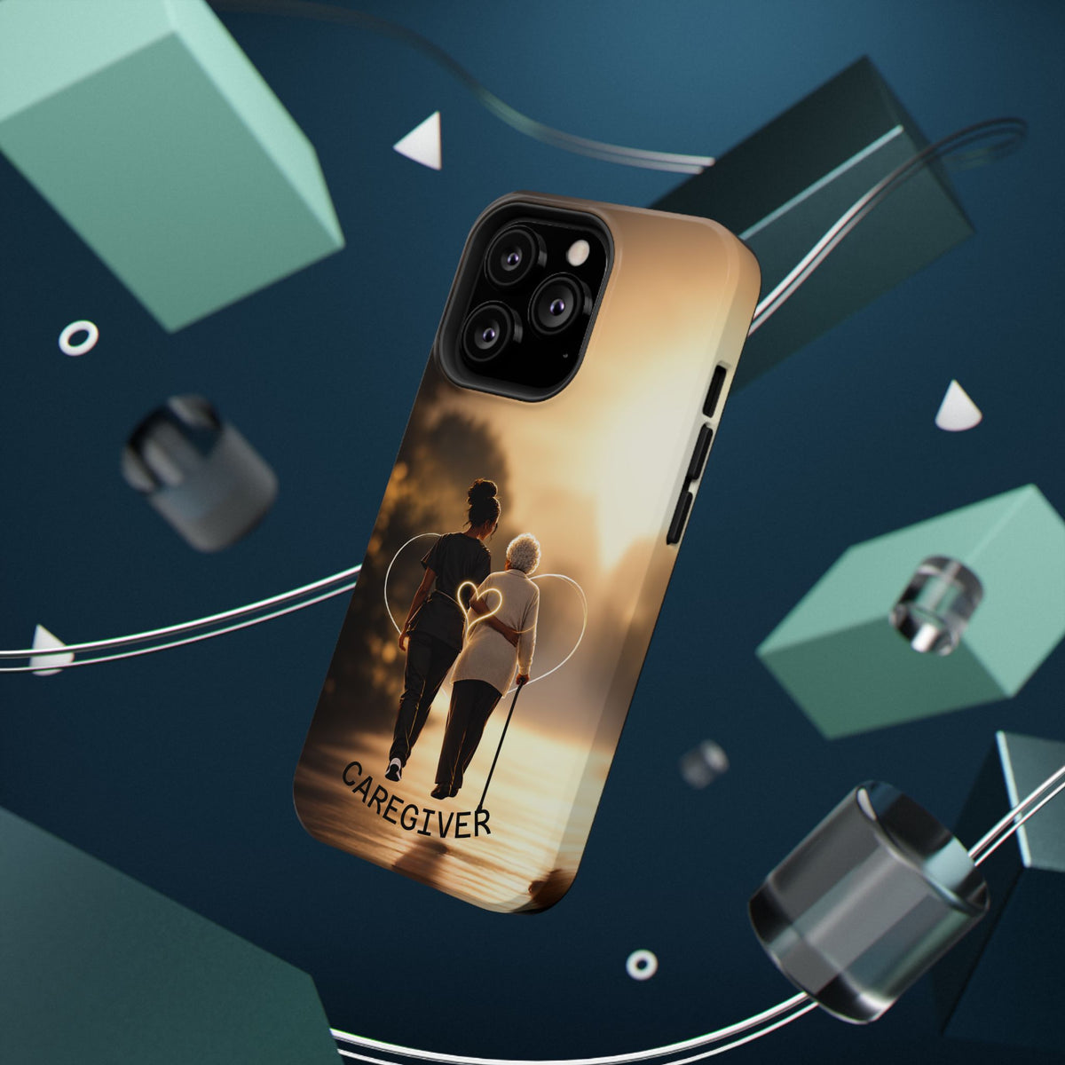 Caregiver Phone Case — Impact-Resistant Protective Case with Heart Design
