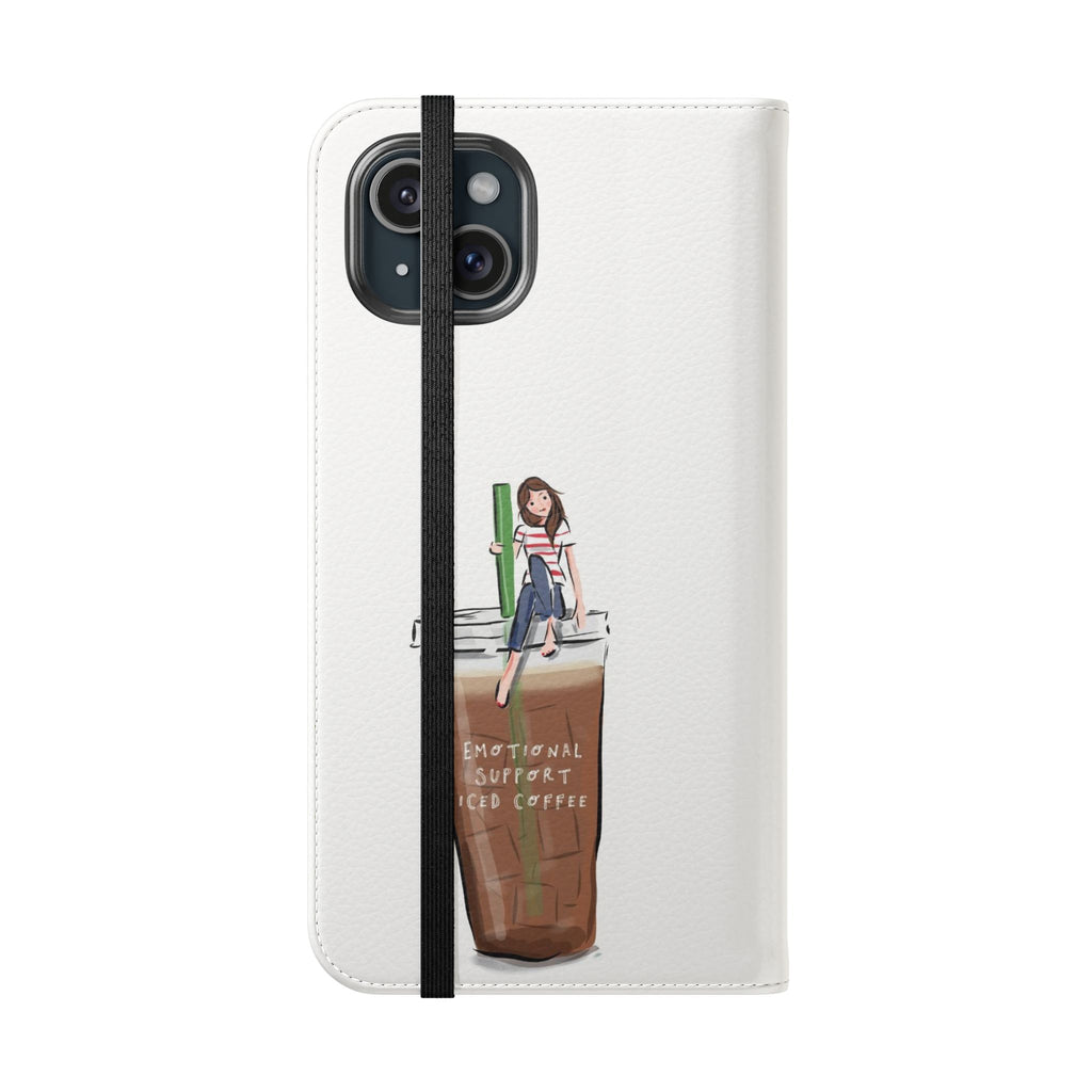 Flip Case — "Emotional Support Iced Coffee" Phone Wallet Case